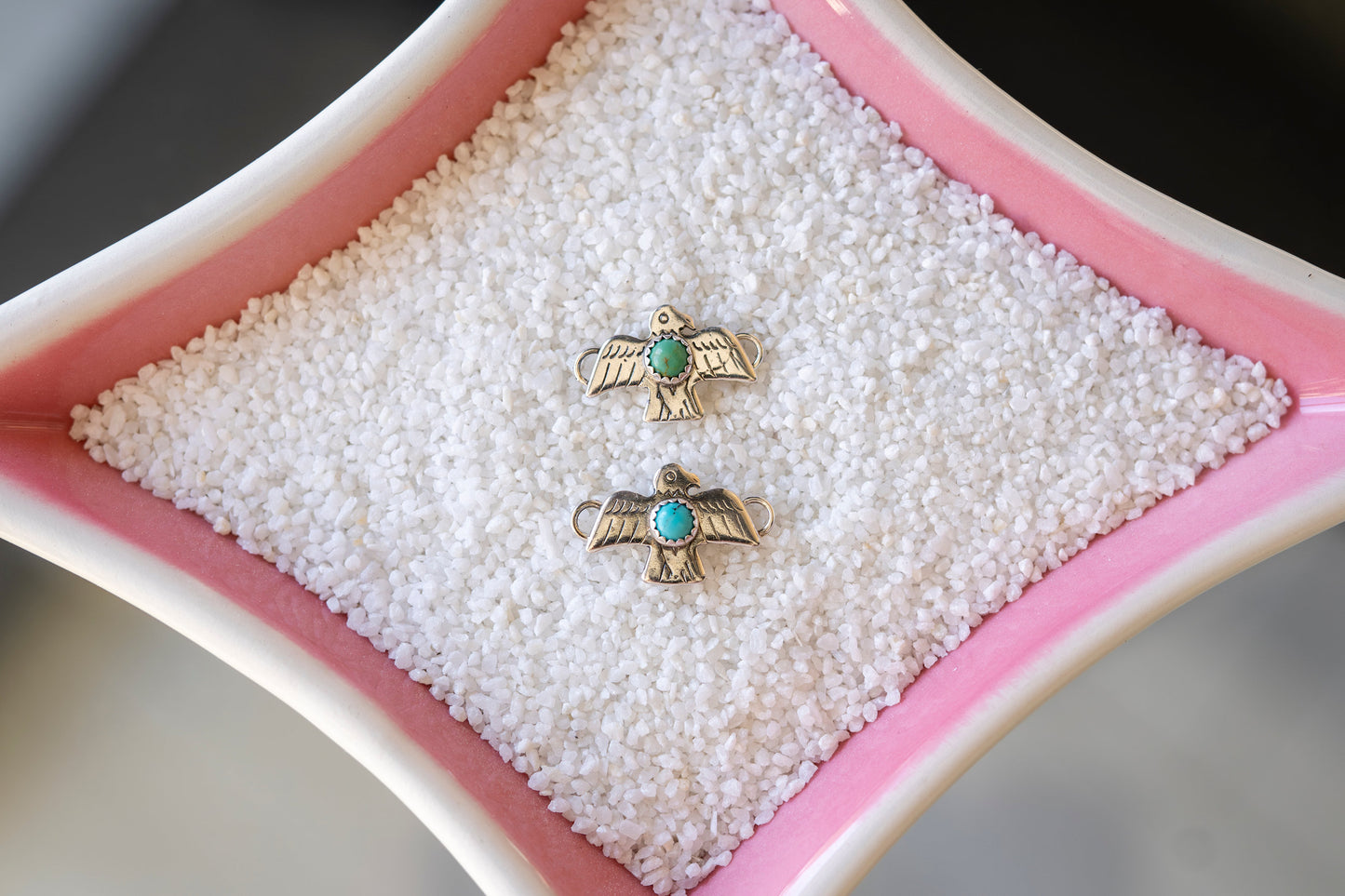 Thunderbird Sterling Silver Connector Style 2 w/4mm Kingman Turquoise