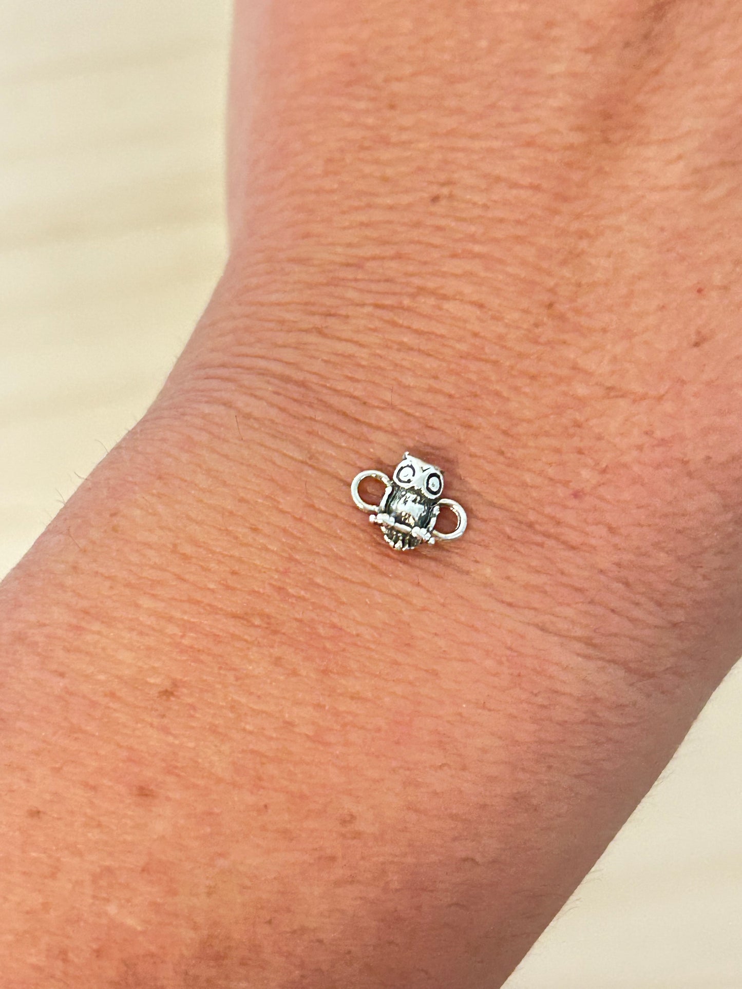 Sterling Silver Owl Connector