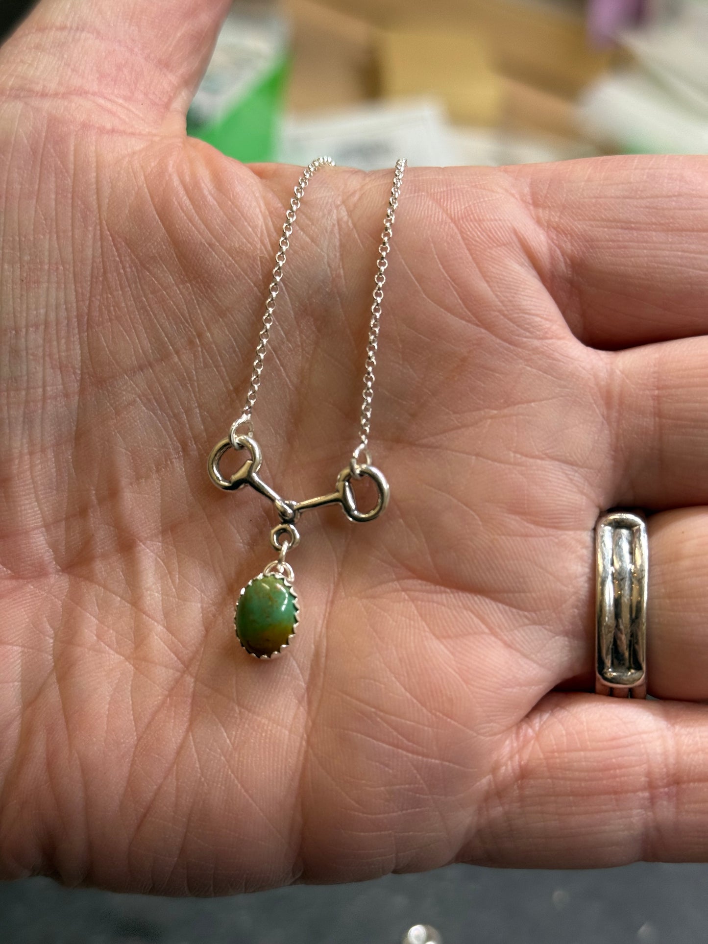 Snaffle Bit Necklaces With Kingman Turquoise