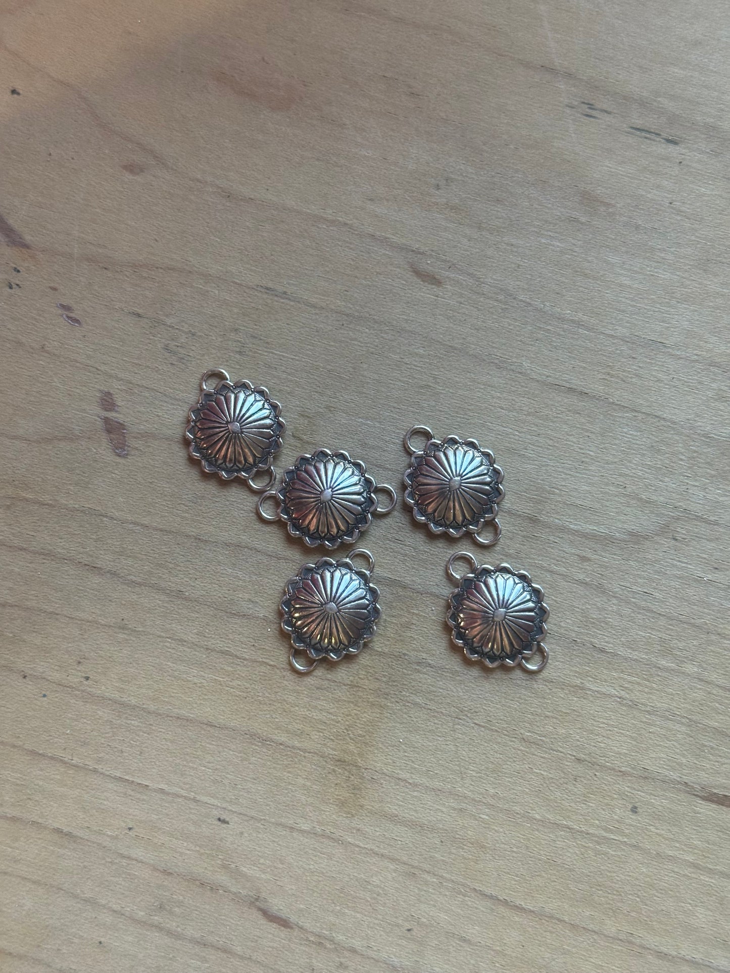 Round Concho Sterling Silver Connector
