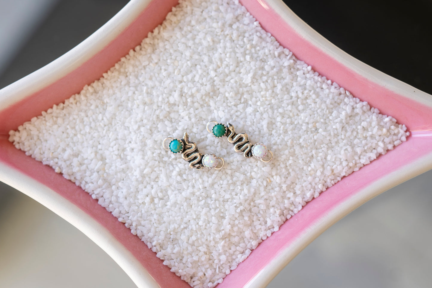 Snake Connector W/ Kingman Turquoise And Bello Opal