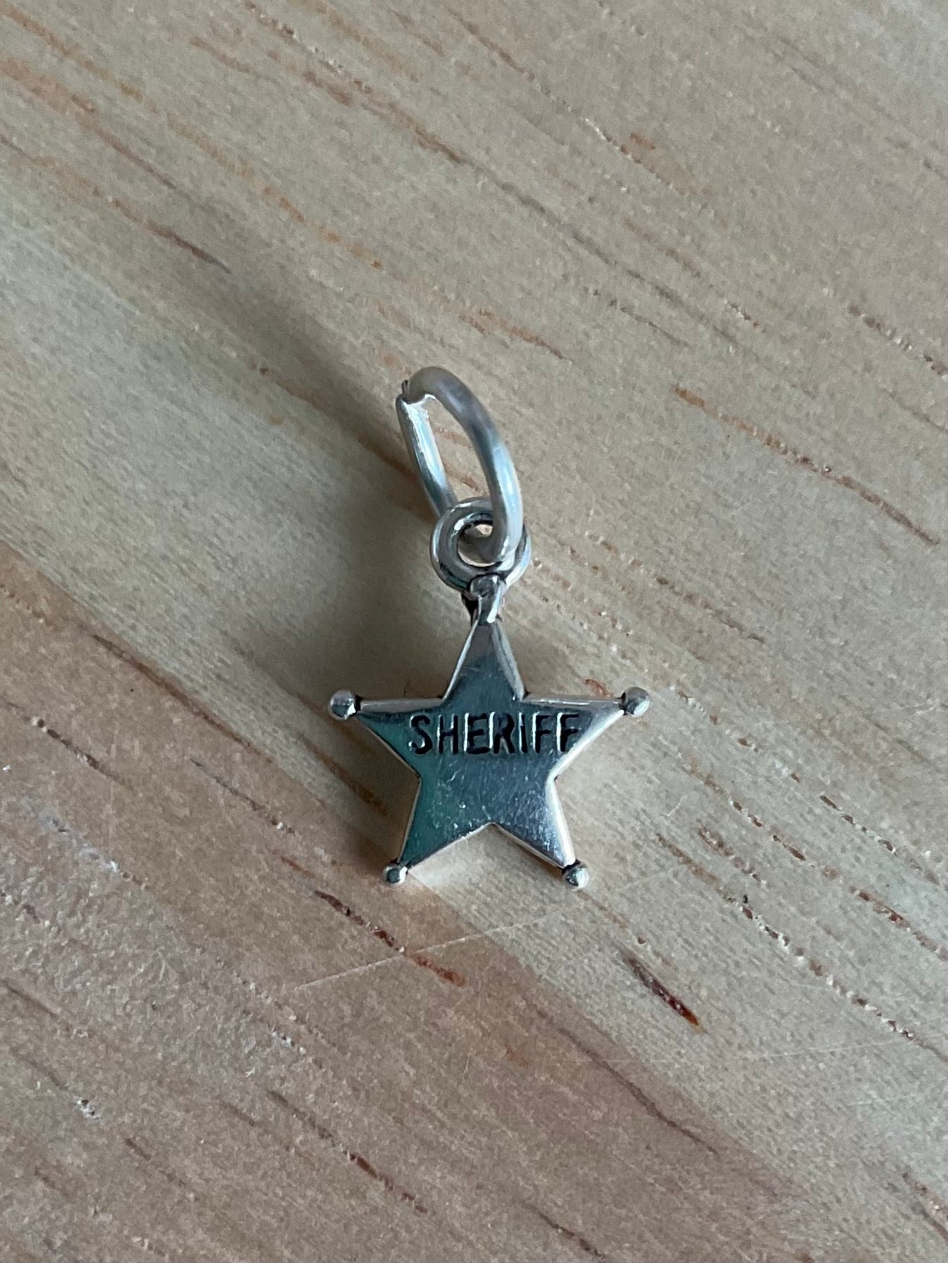 Sterling Silver Sheriff Badge Charm