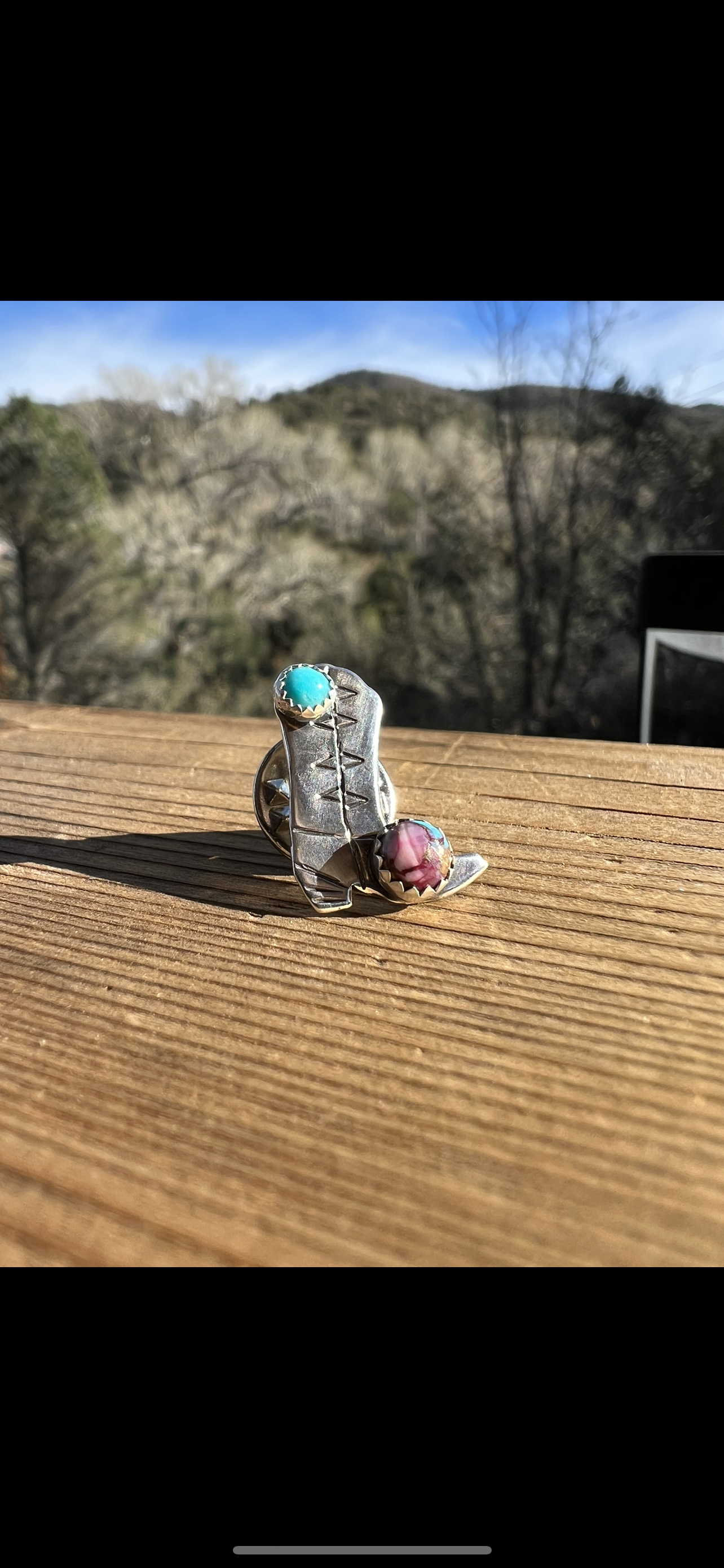 Hand stamped boot pin