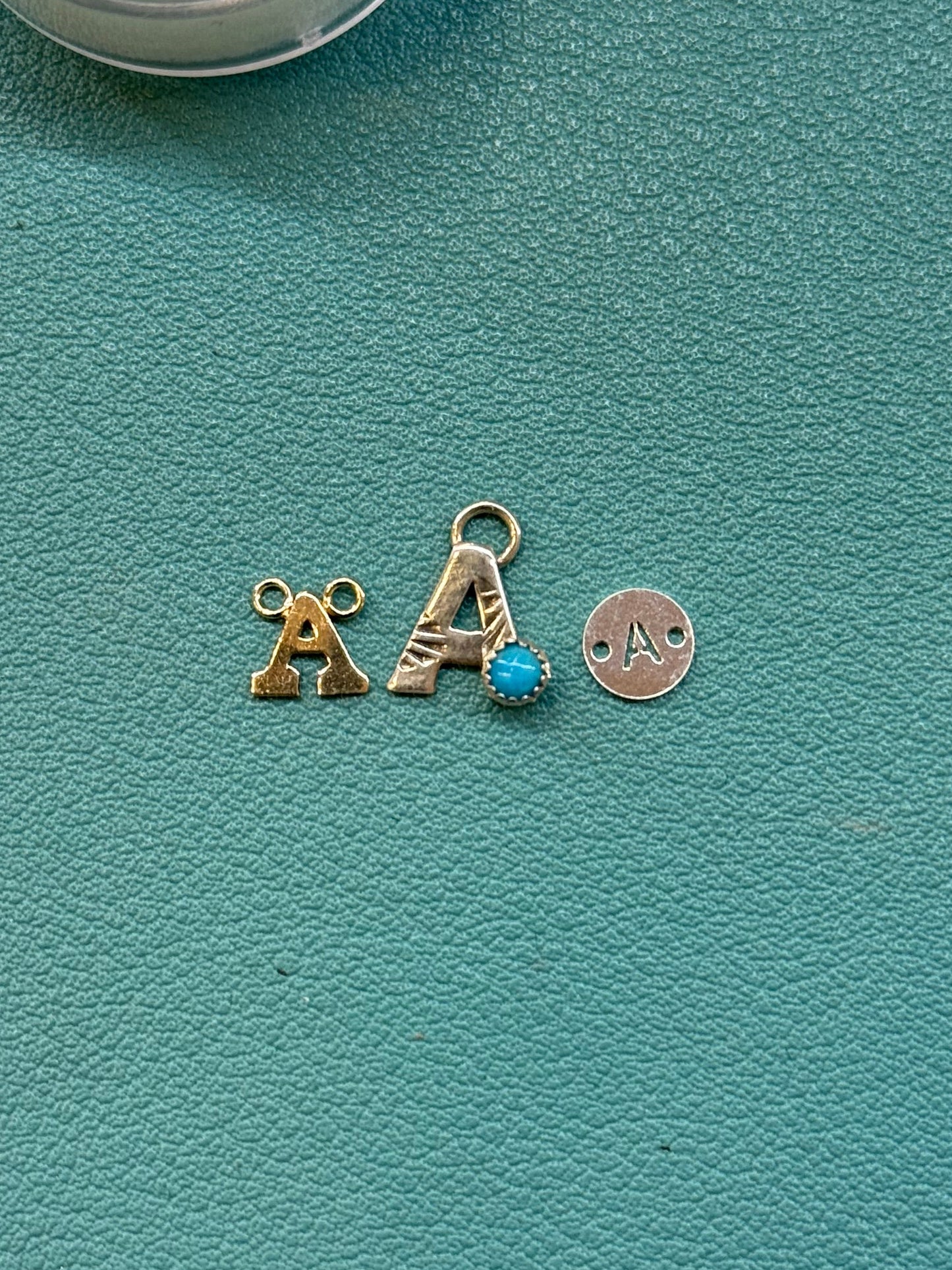 Alphabet Connector w/ 3mm Kingman Turquoise