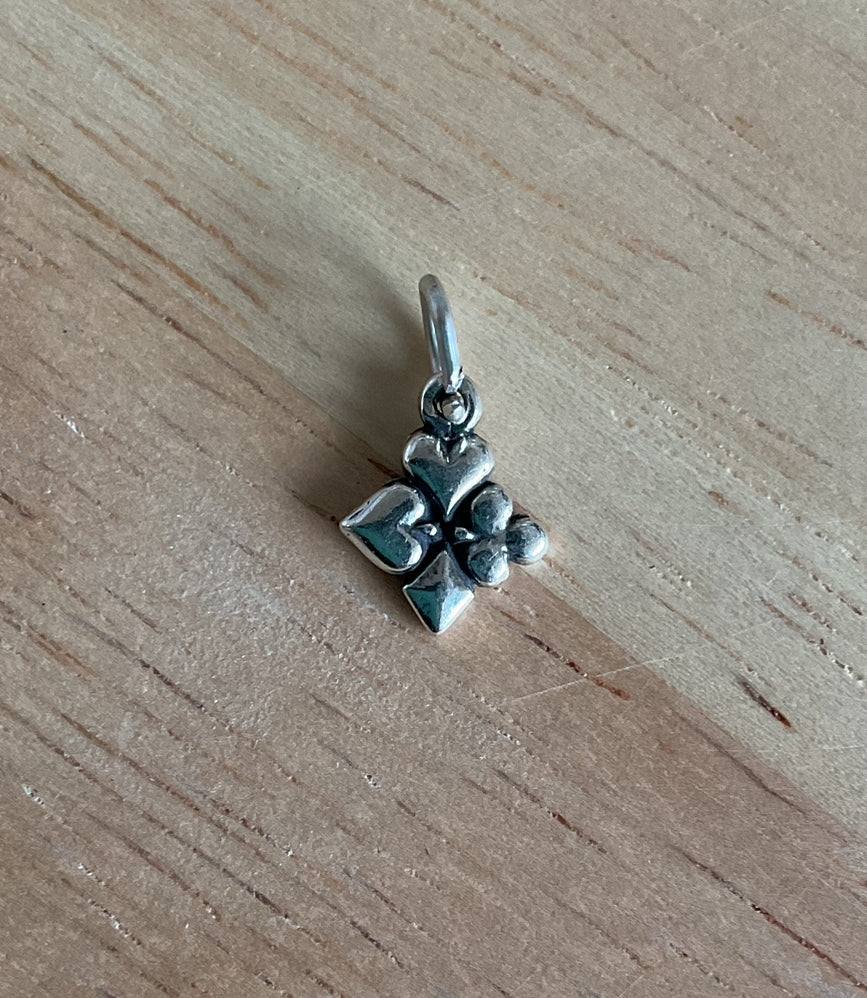 Sterling Silver Playing Card Shapes Charm