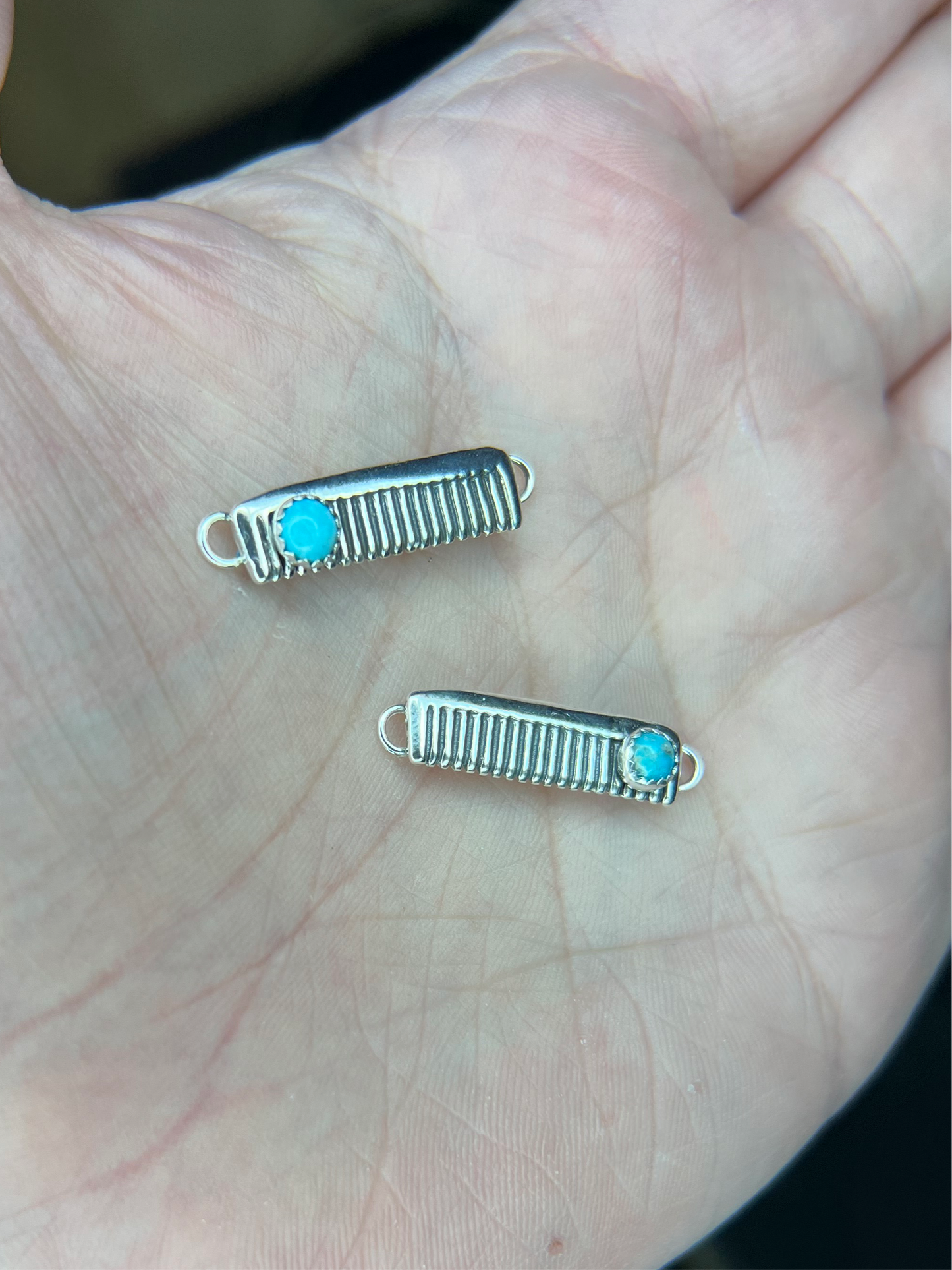 Comb Connector w/4mm Kingman Turquoise