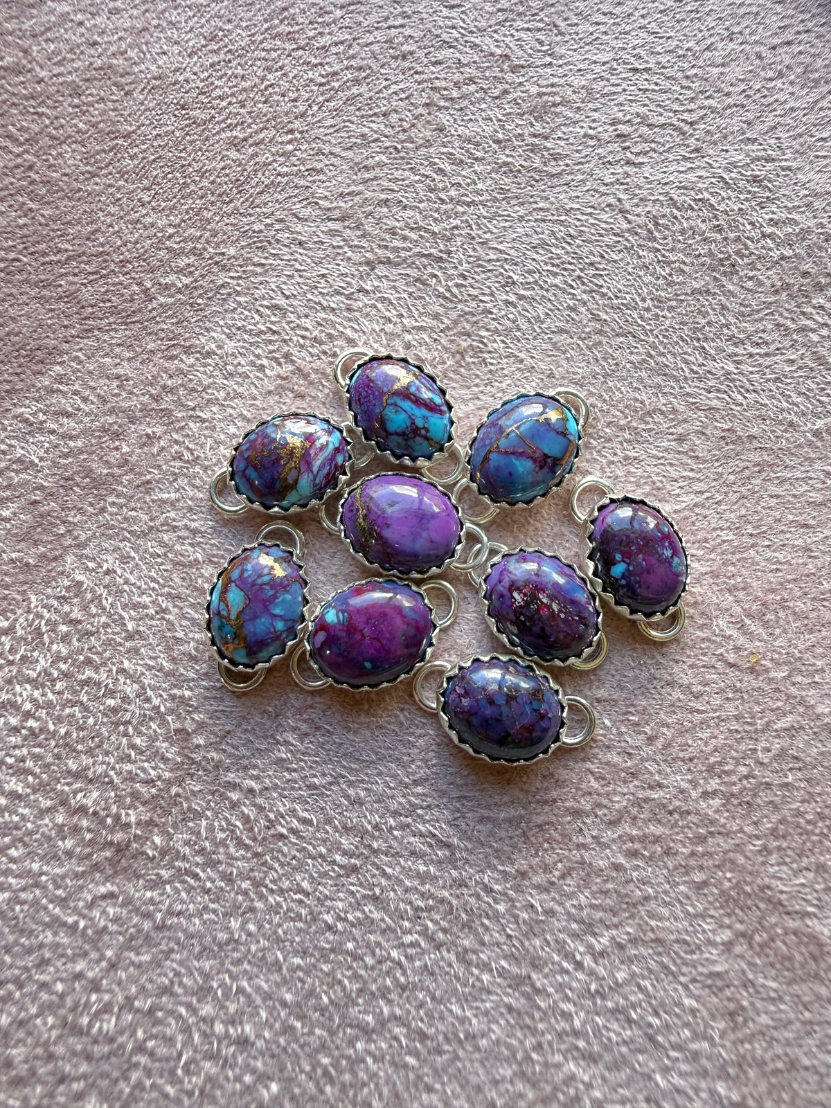 9x7mm Spotted Purple Mohave Connectors 3 Pack