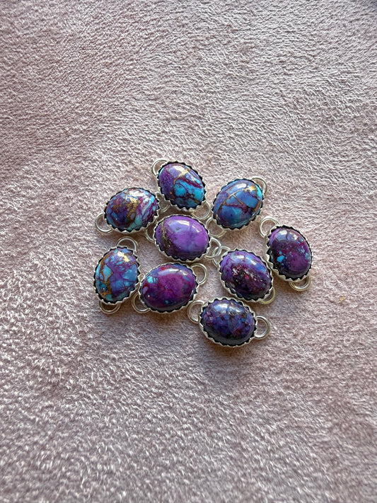 9x7mm Spotted Purple Mohave Connectors 3 Pack