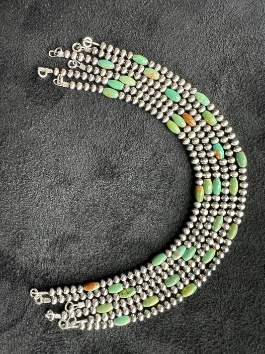 Navajo Pearls Strand w/ 3mm Green Turquoise