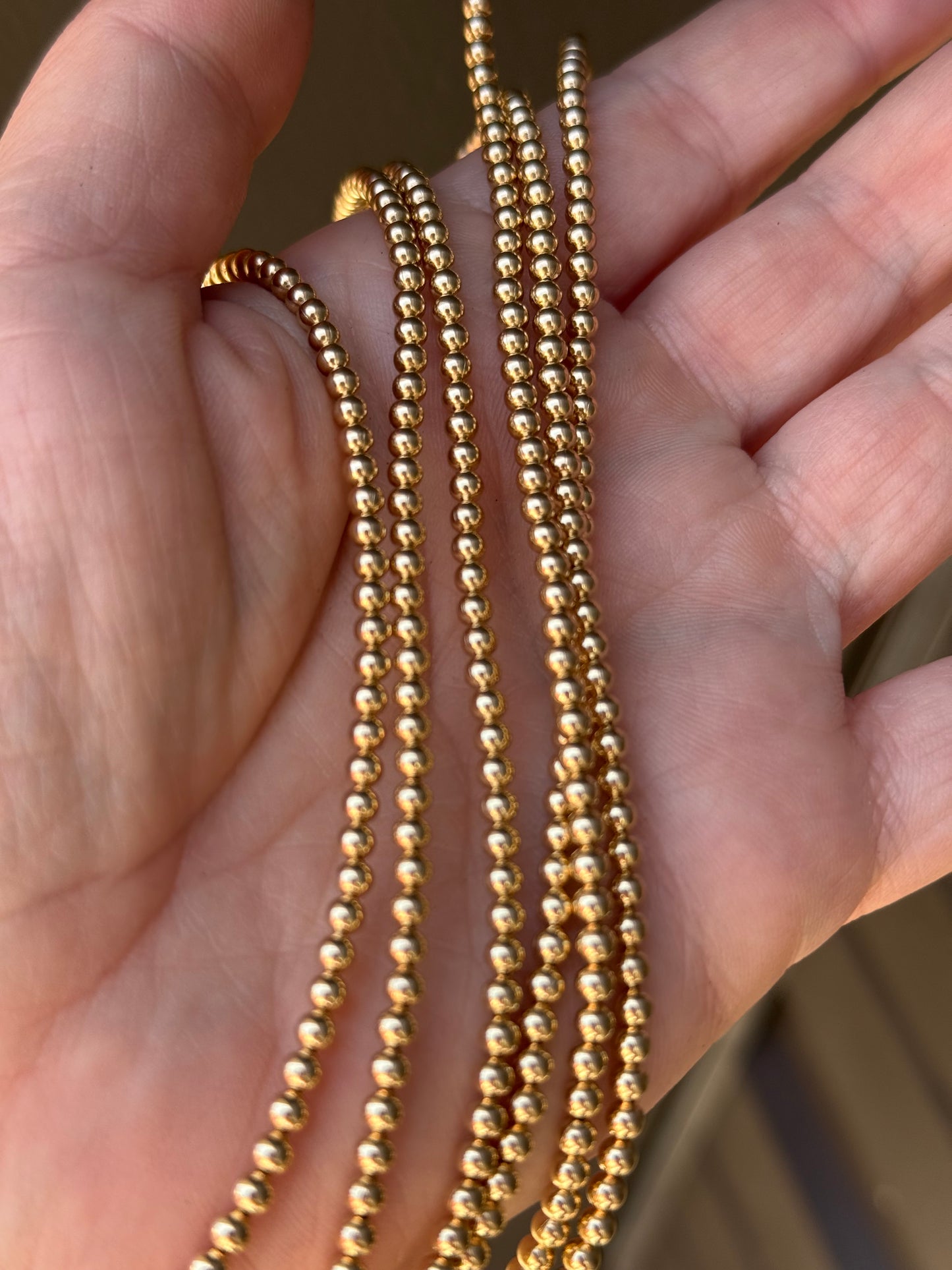 Gold Filled Beaded Permanent Jewelry Strand