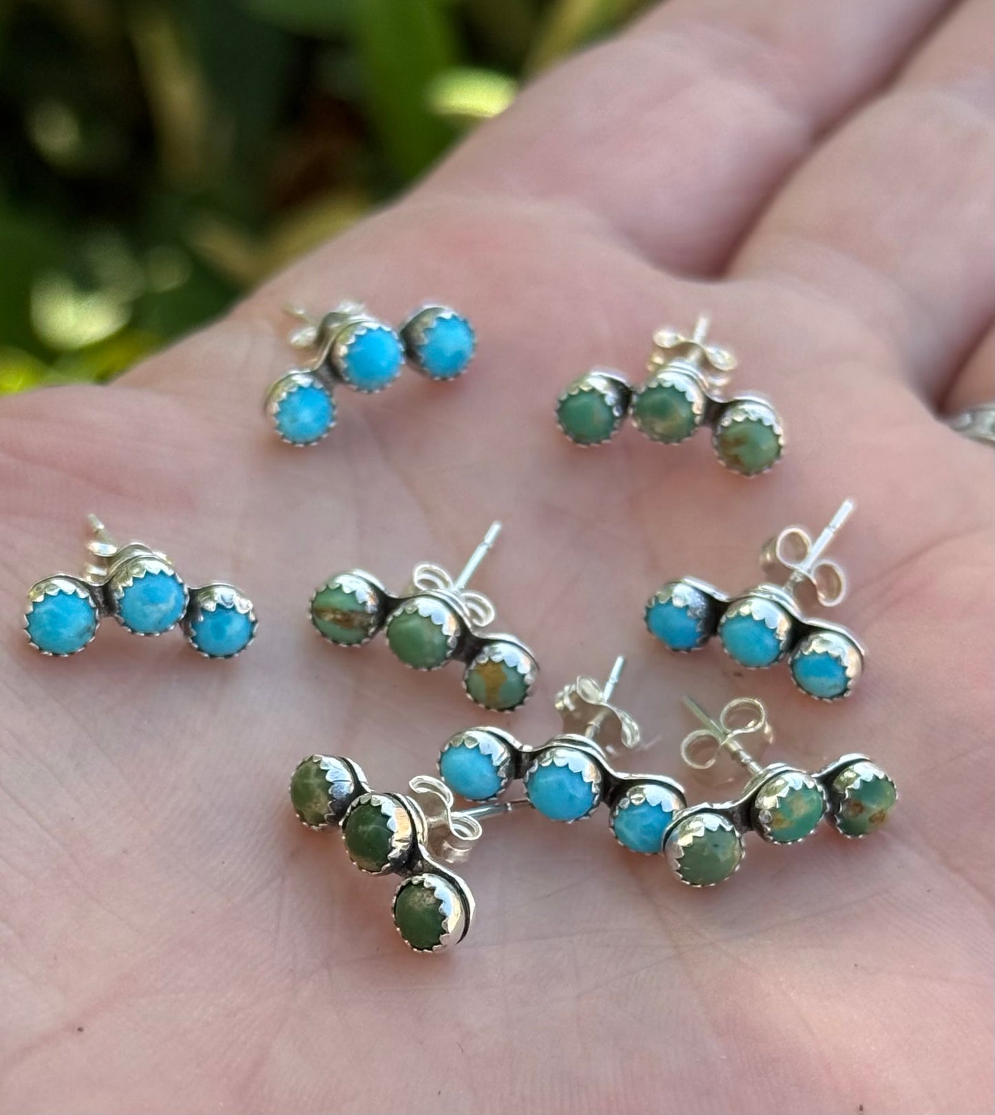 Sterling Silver Kingman Turquoise Mini Ear Crawlers