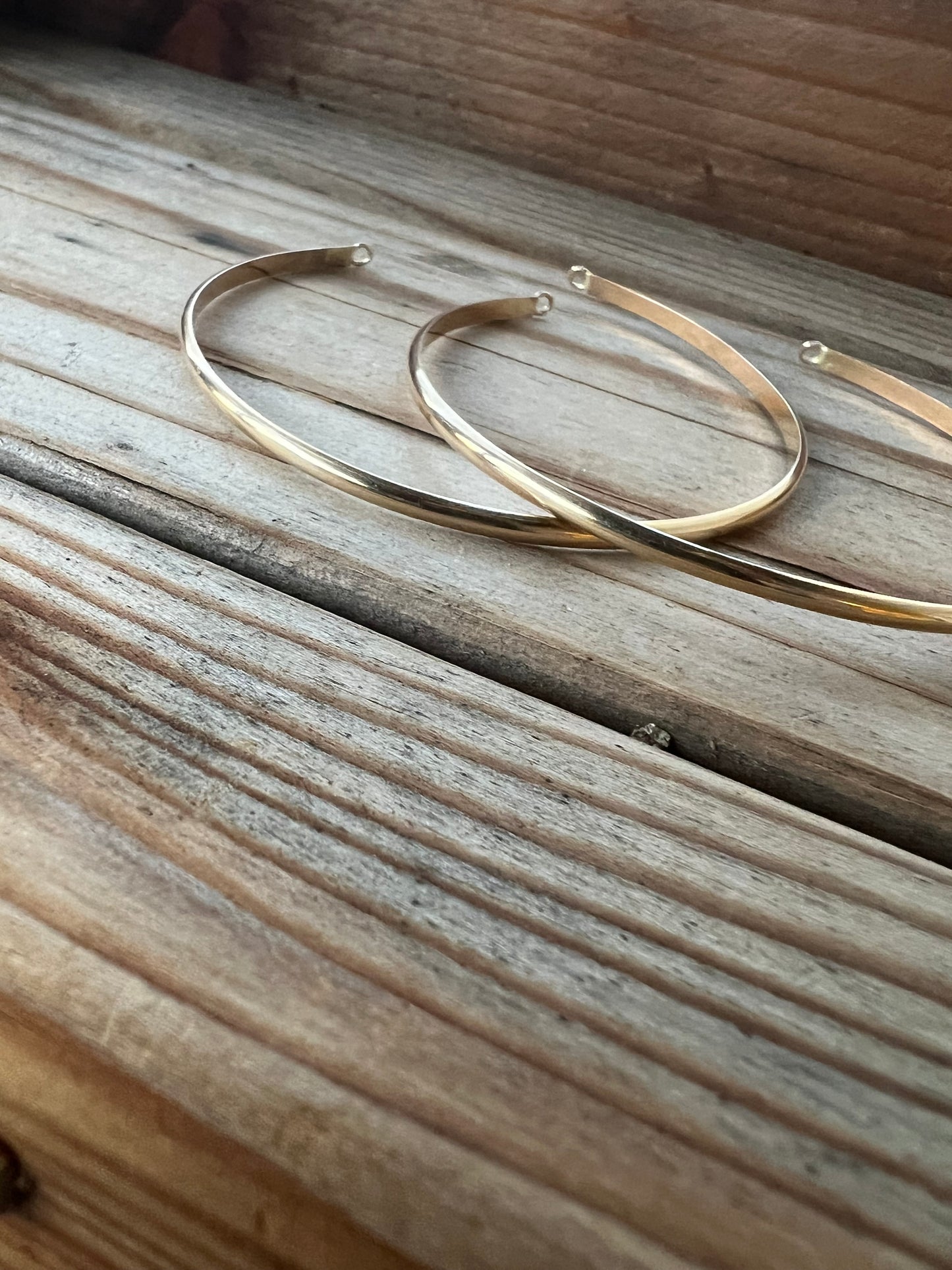 Gold Filled Smooth Wide Bangles #28