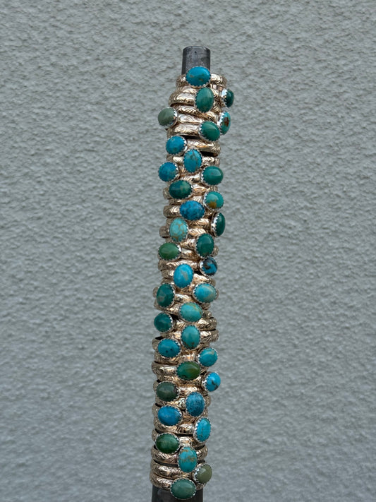 Gold Filled Floral Turquoise Ring