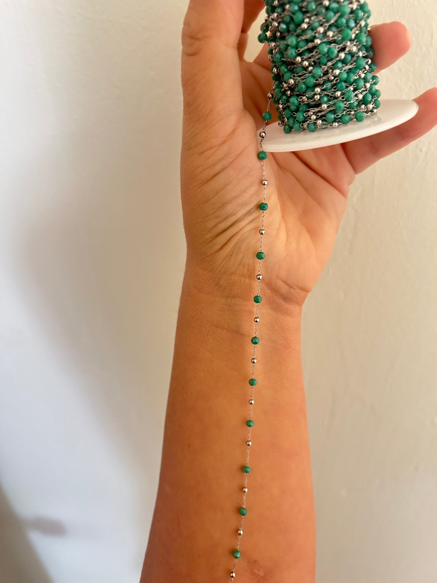 Stainless Steel PVD Coated Crystal Bead Chain