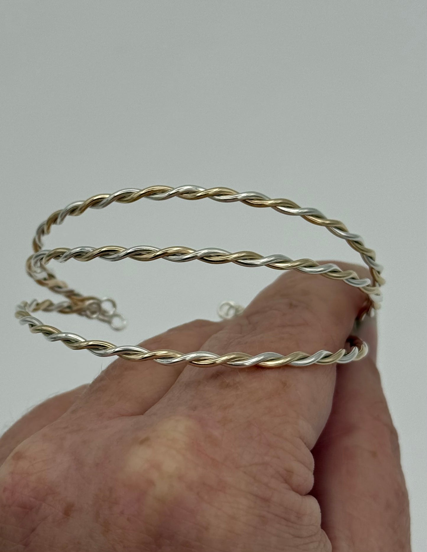 Mixed Metal Twisted Bangle