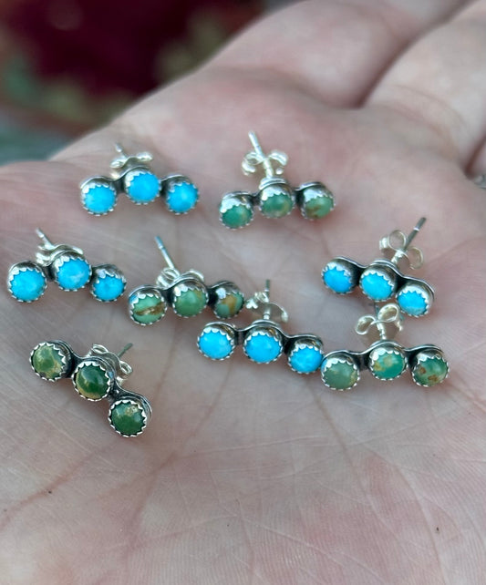 Sterling Silver Kingman Turquoise Mini Ear Crawlers
