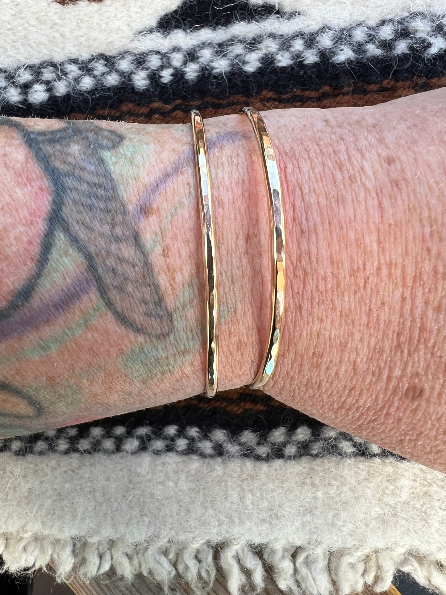 Gold Filled Hammered Bangles #17