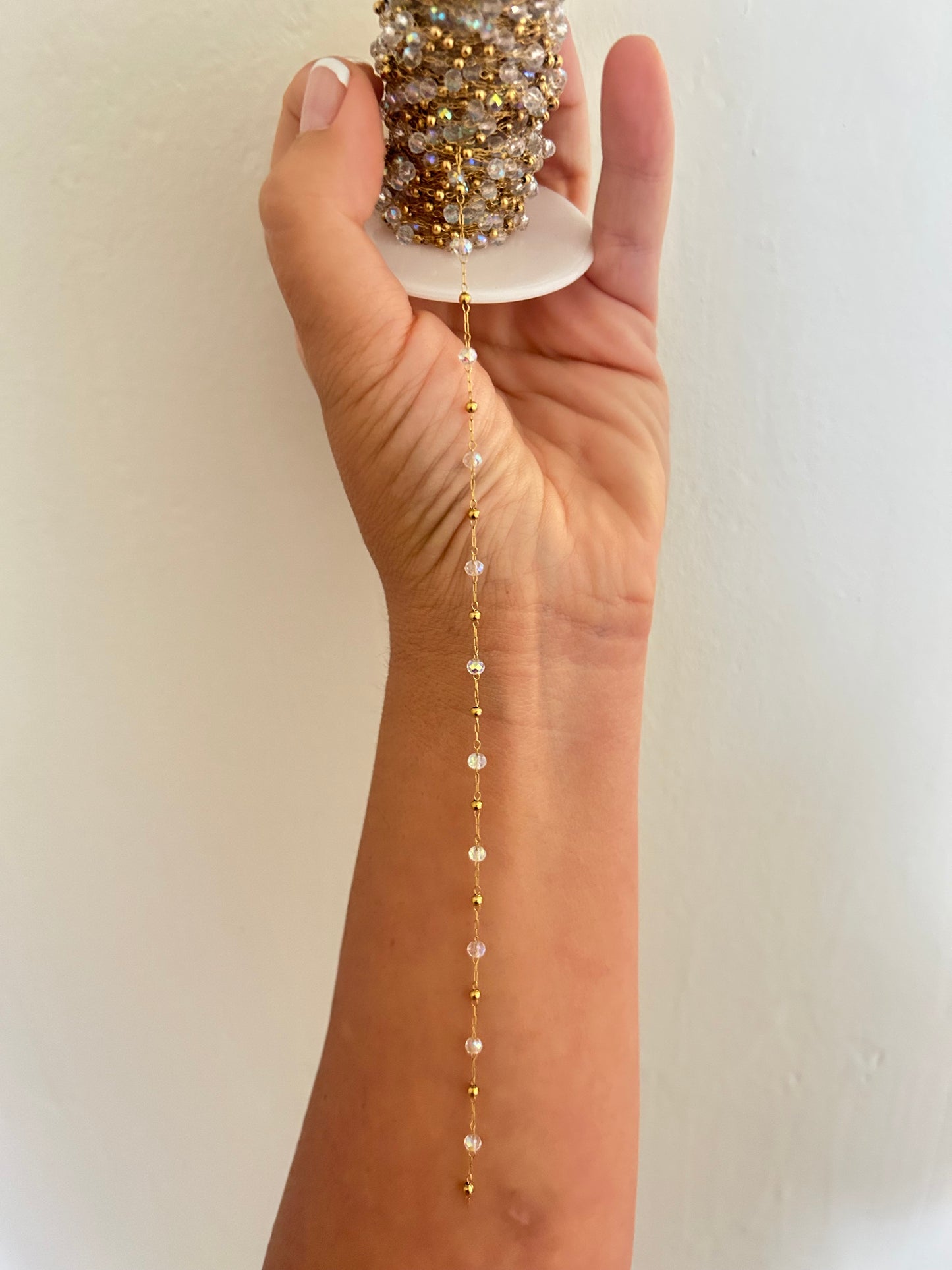 Stainless Steel PVD Coated Crystal Bead Chain