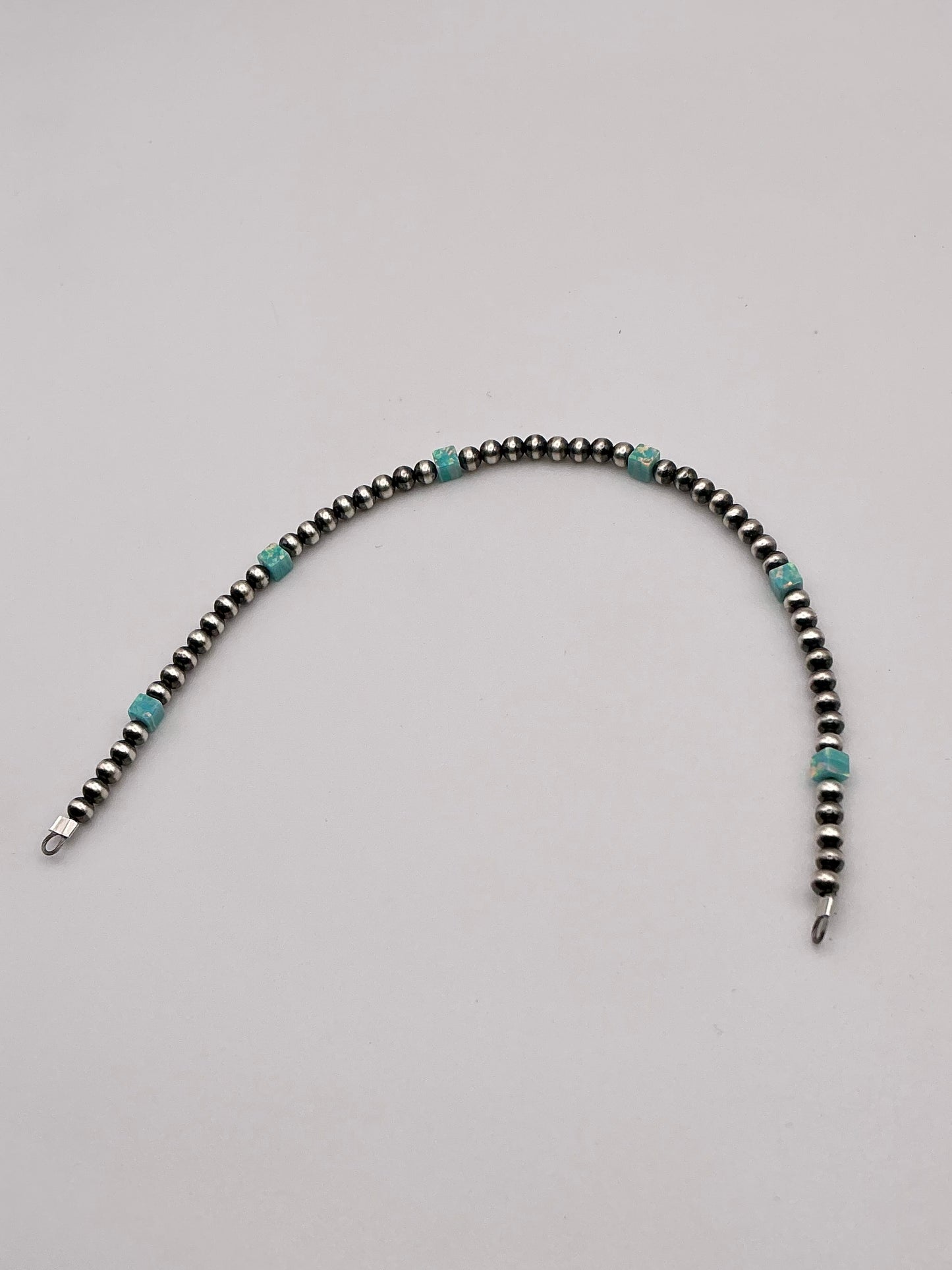 Navajo Pearls - Permanent Jewelry Strand W/ Aurora Opal Squares