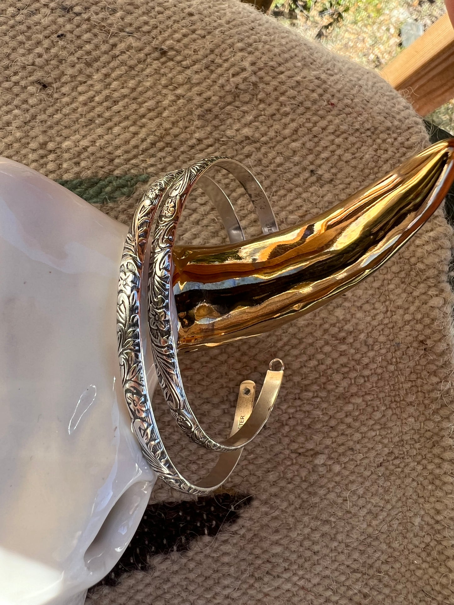 Sterling Silver Floral Bangle #22