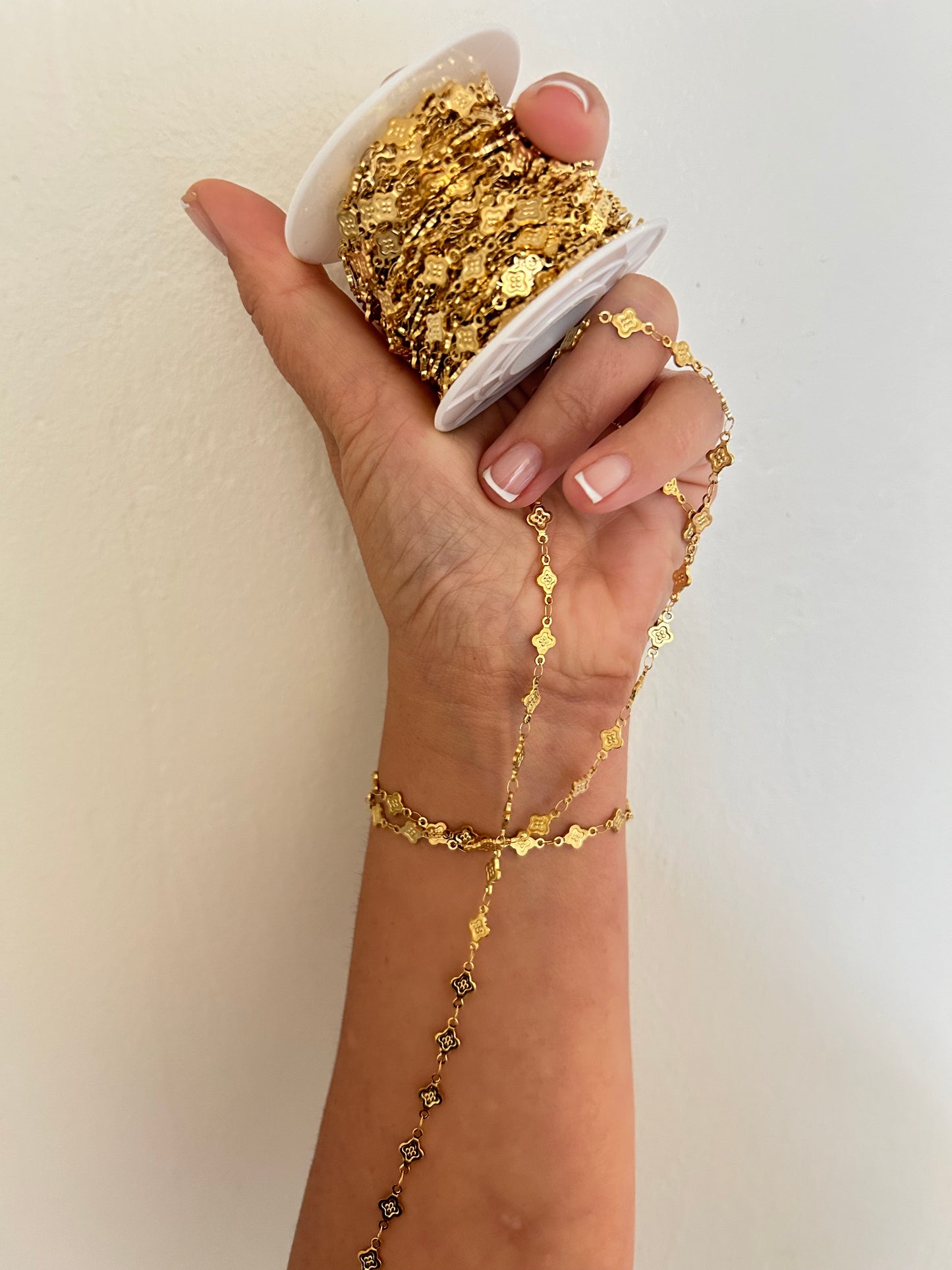 Stainless Steel PVD Coated Flat Clover Dots Chain