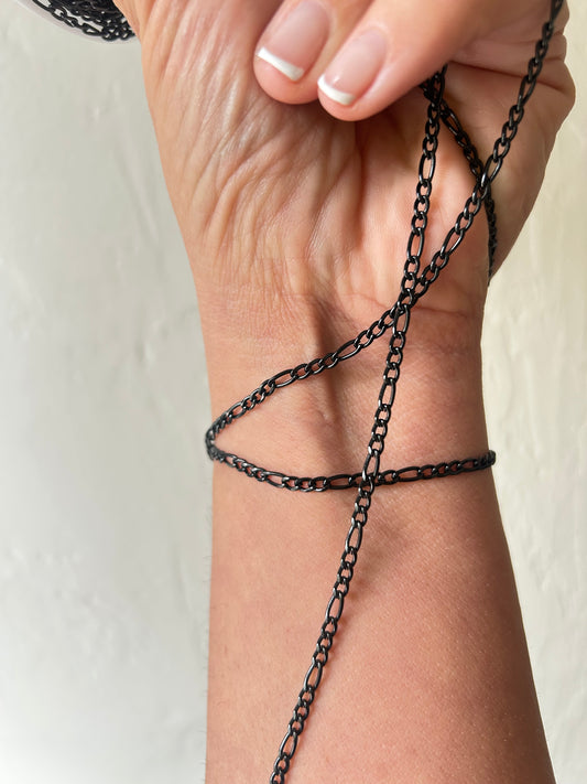 Stainless Steel PVD Coated Thick Black Chain #28