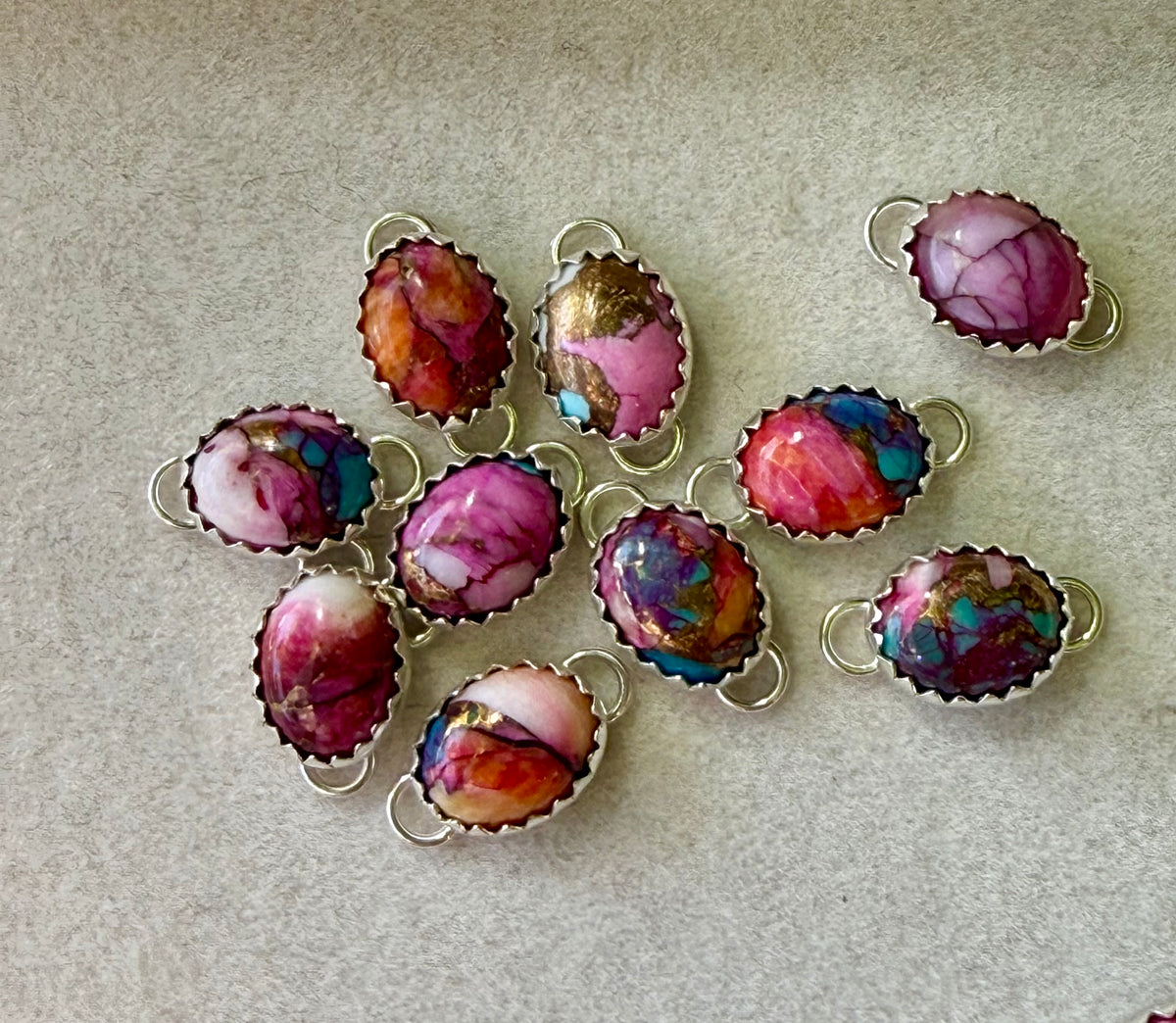 8x10mm Pink Dahlia Dahlia Connectors 3 Pack