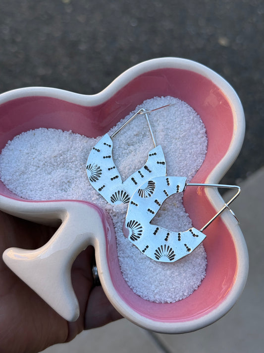 Southwest Shine Hand Stamped Sterling Silver Earrings