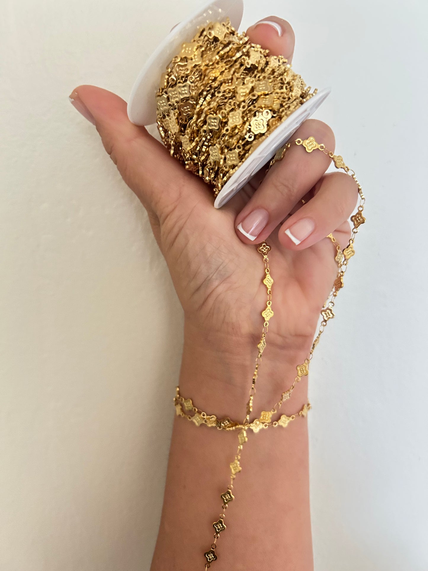 Stainless Steel PVD Coated Flat Clover Dots Chain