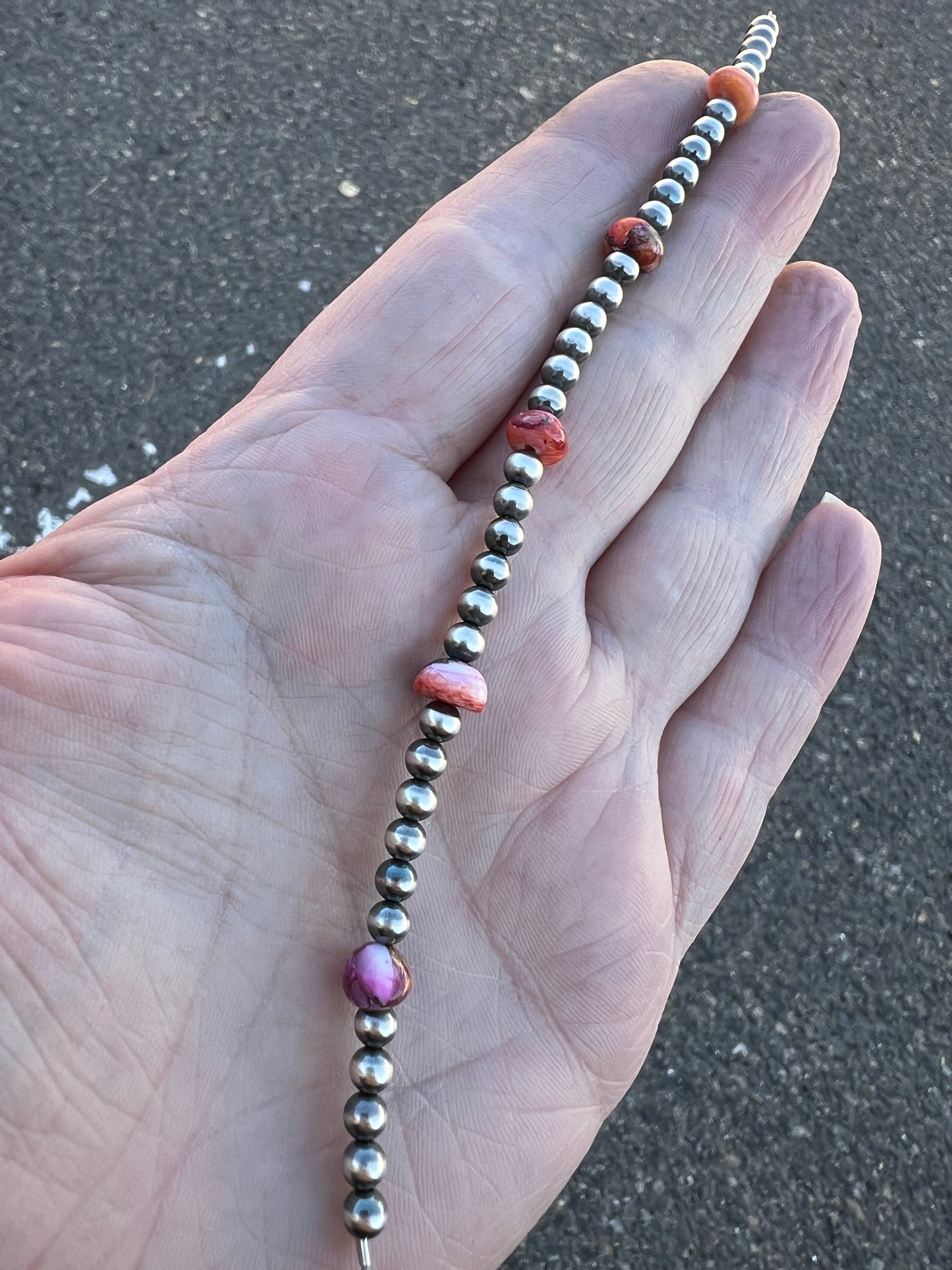 Limited Edition Orange Dahlia Navajo Pearl Permanent Strands