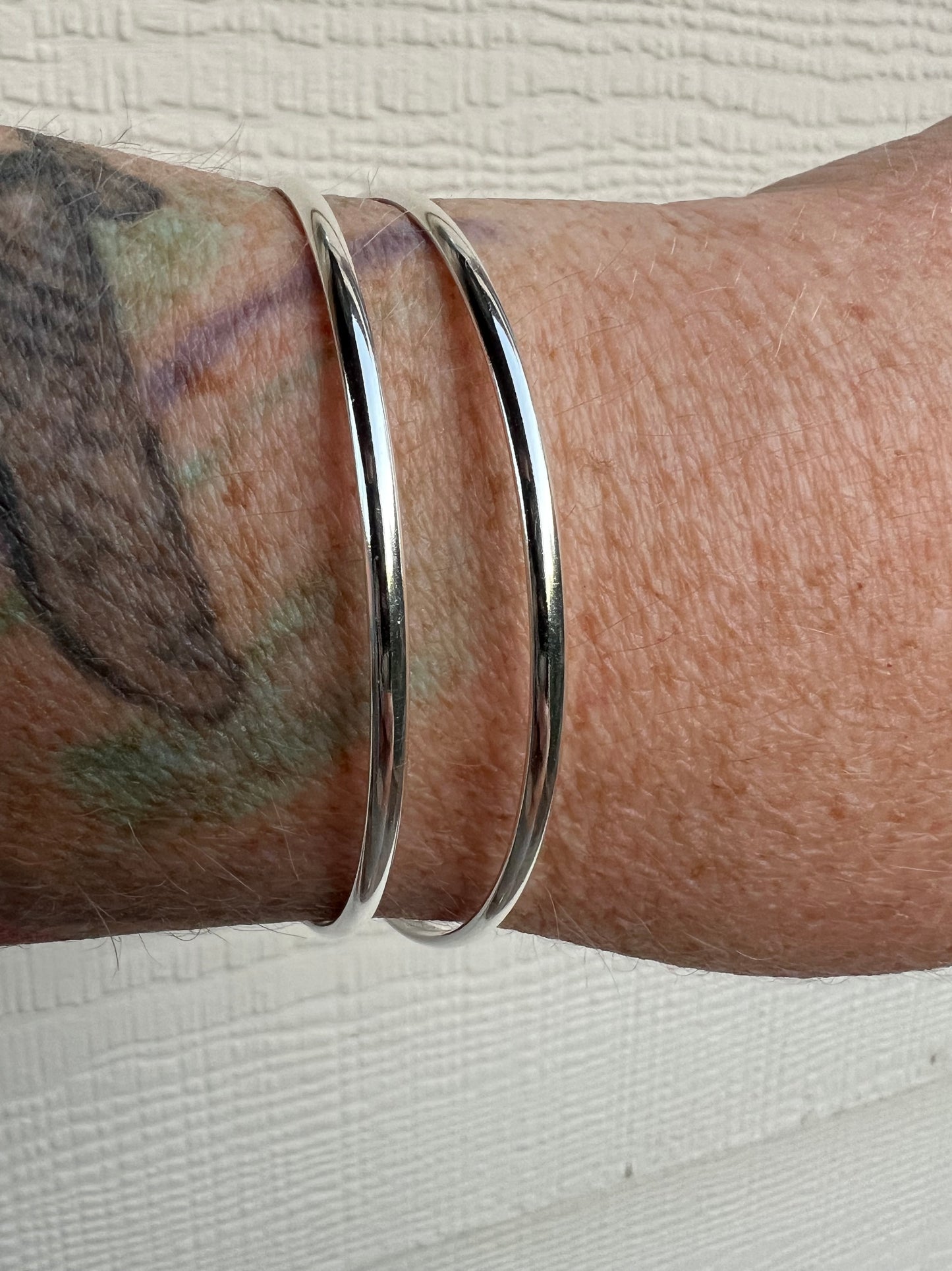 Sterling Silver Smooth Wide Bangles #27