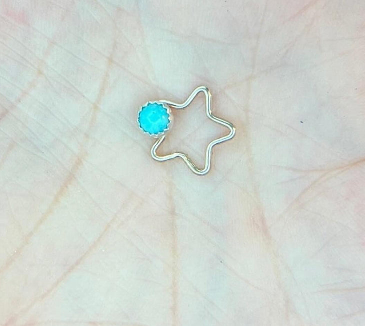 Star Gold-Filled Connector w/4mm Kingman Turquoise