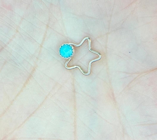 Star Gold-Filled Connector w/4mm Kingman Turquoise