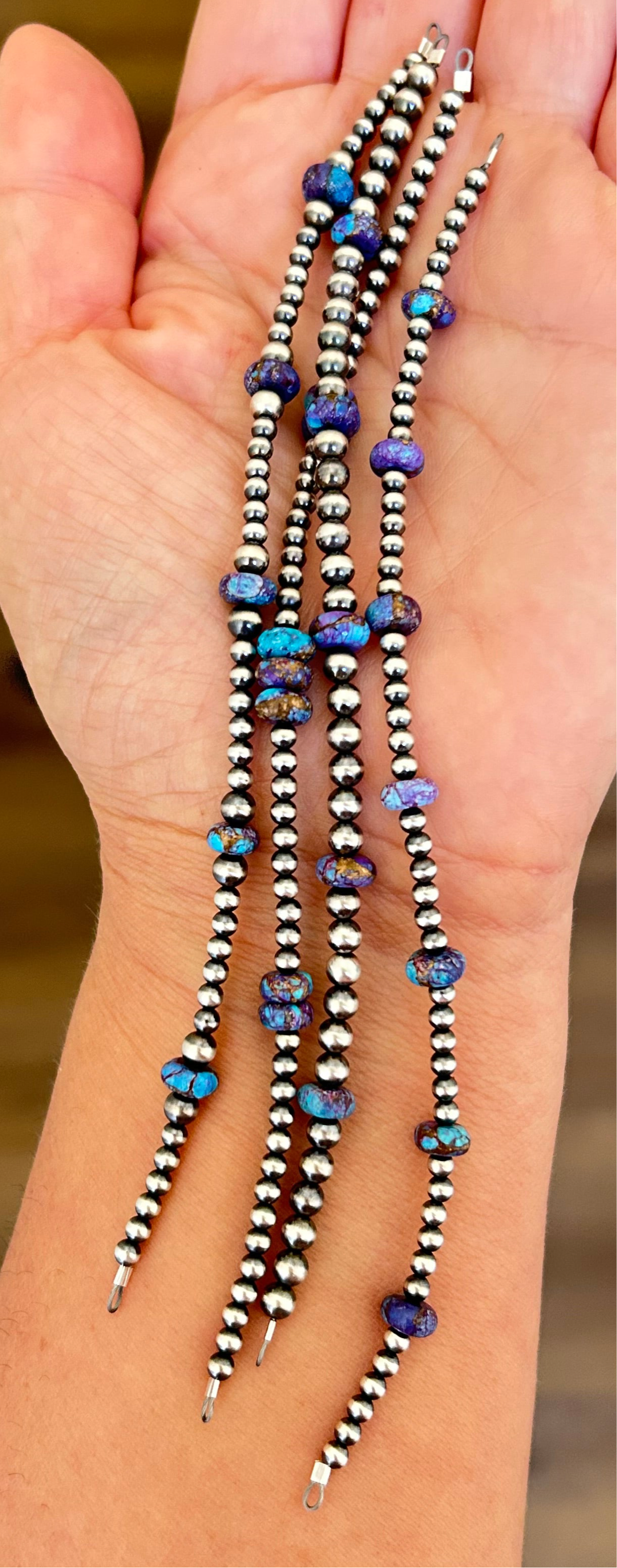 Navajo Pearls - Permanent Jewelry Strand W/ Mohave Purple