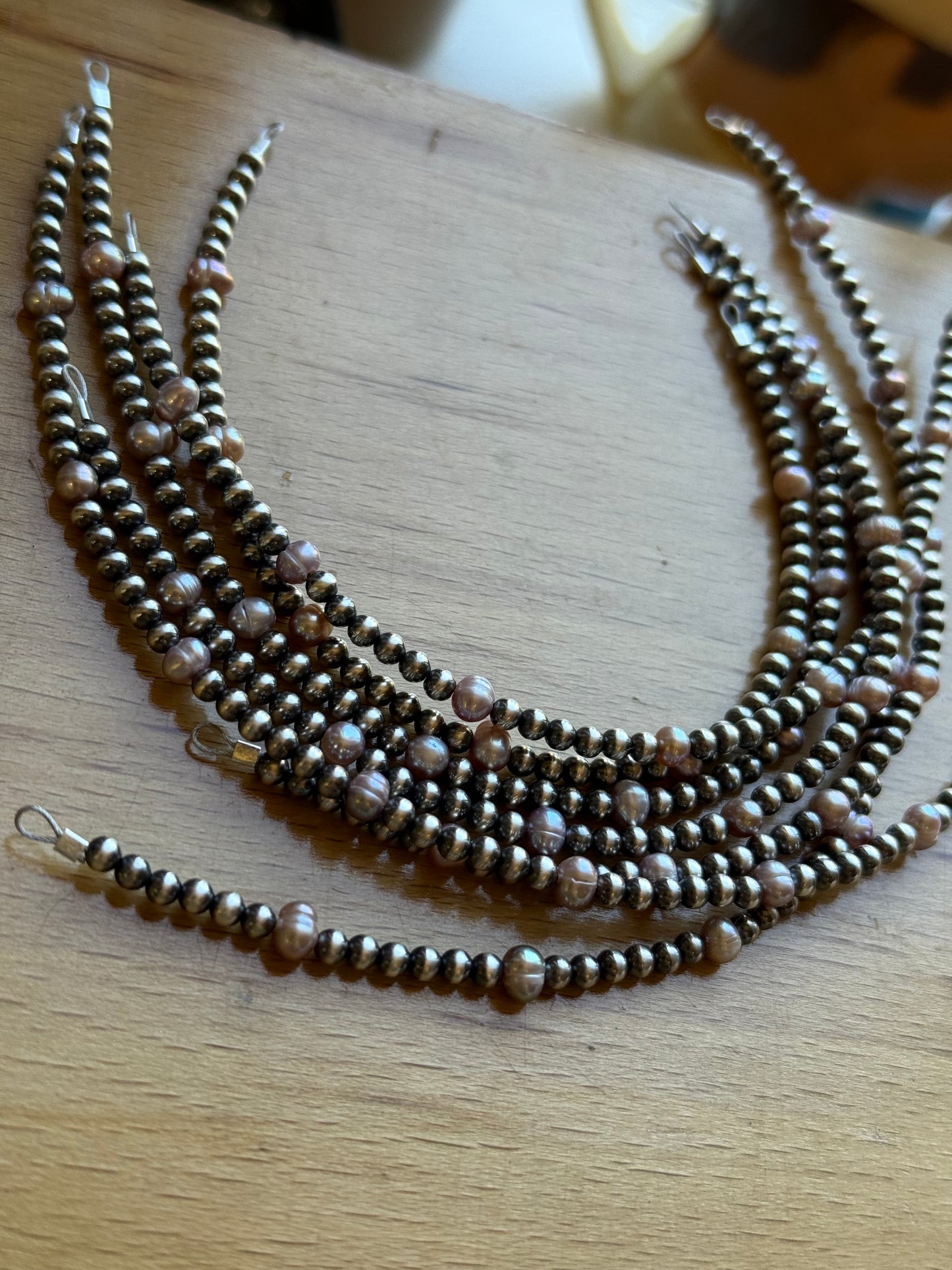 Navajo Pearls - Permanent Jewelry Strand W/ Freshwater Pearls