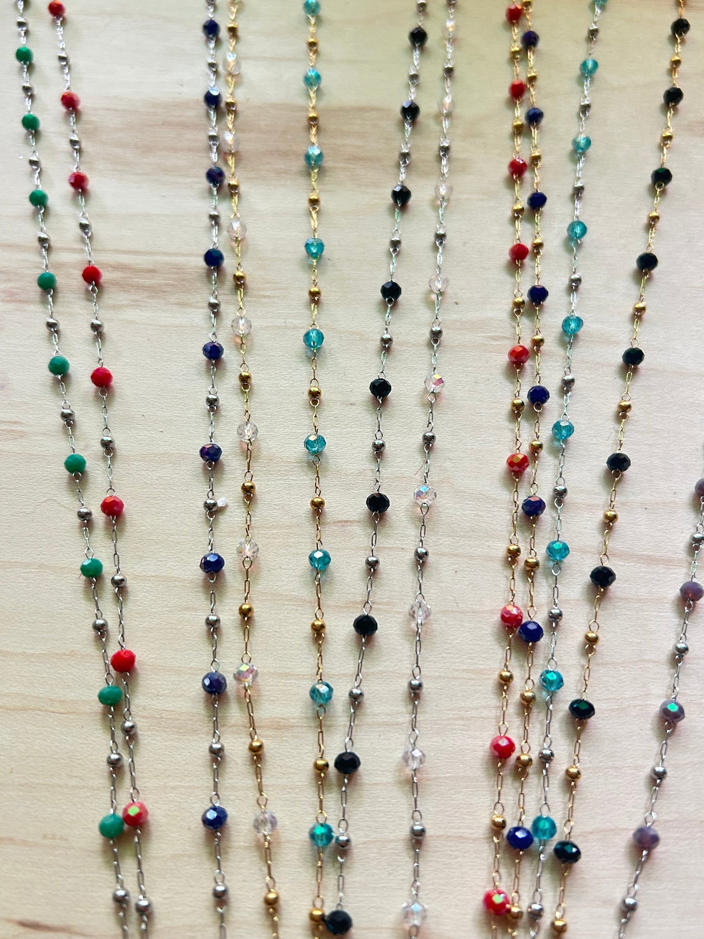 Stainless Steel PVD Coated Crystal Bead Chain