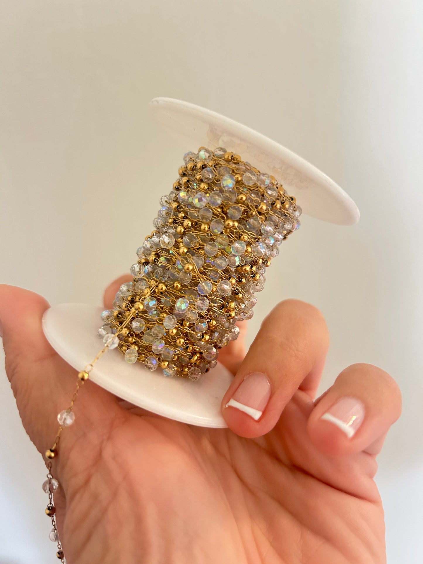 Stainless Steel PVD Coated Crystal Bead Chain