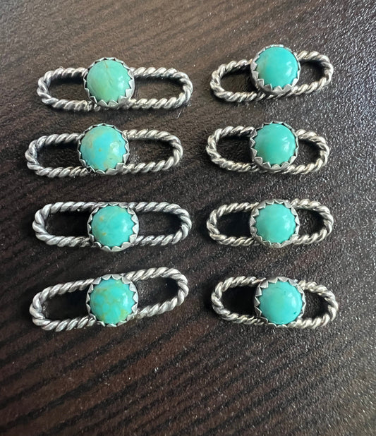 5mm Oval Rope Connector w/ Kingman Turquoise