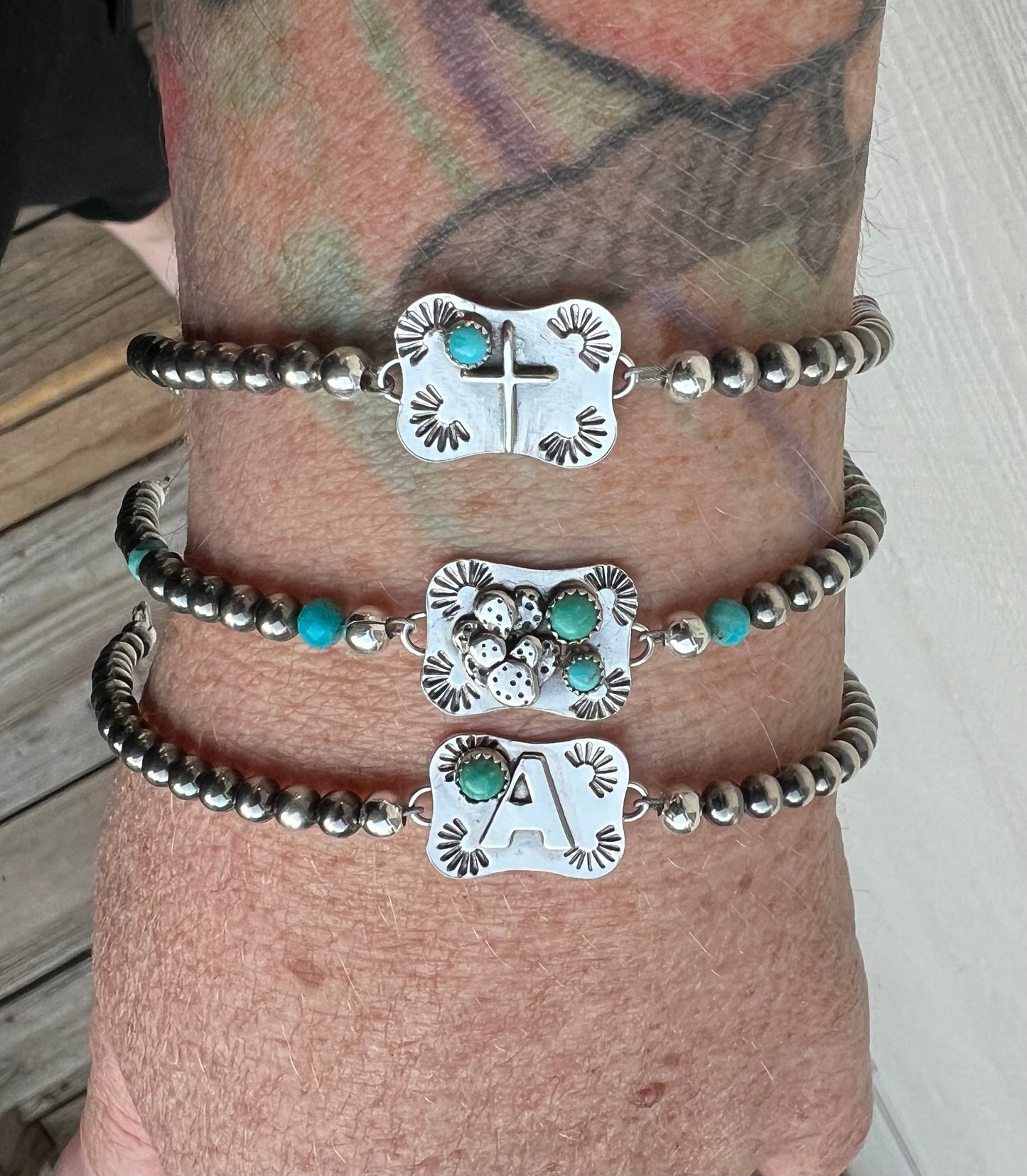 Mini “Belt Buckle” Navajo Pearl Bracelet