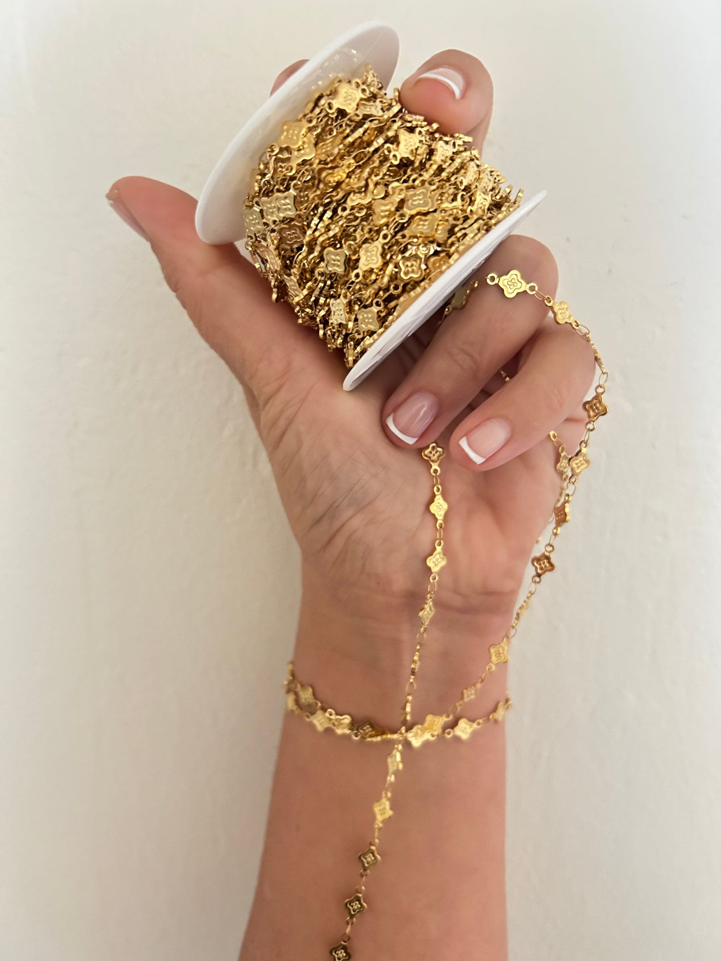 Stainless Steel PVD Coated Flat Clover Dots Chain