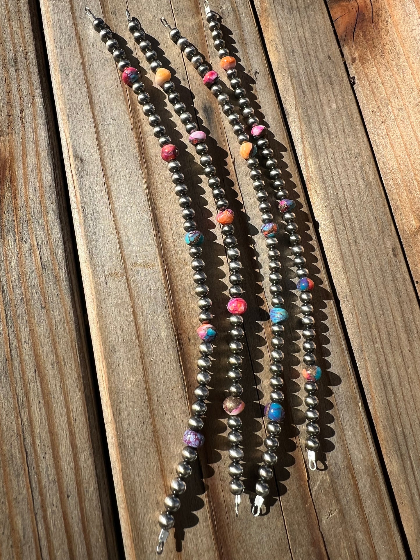 Limited Edition Orange Dahlia Navajo Pearl Permanent Strands