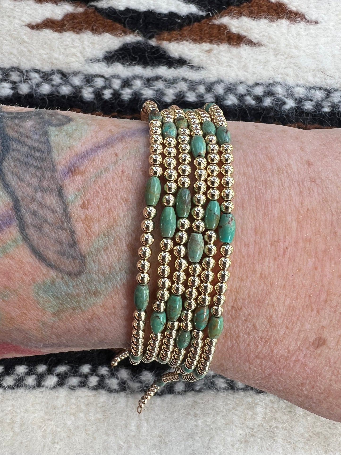 Gold Filled Beaded Strand w/ Turquoise