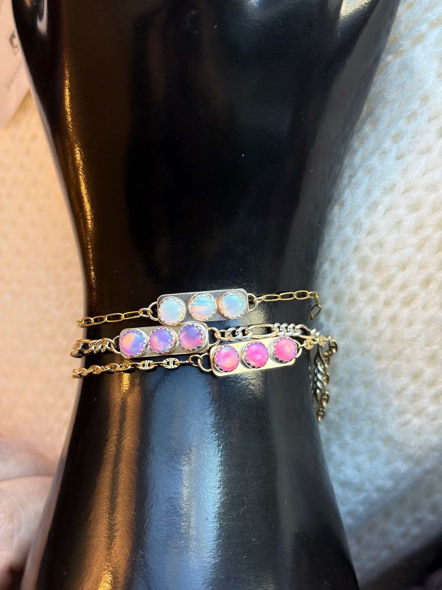 Gold Filled Aurora Opal Connector