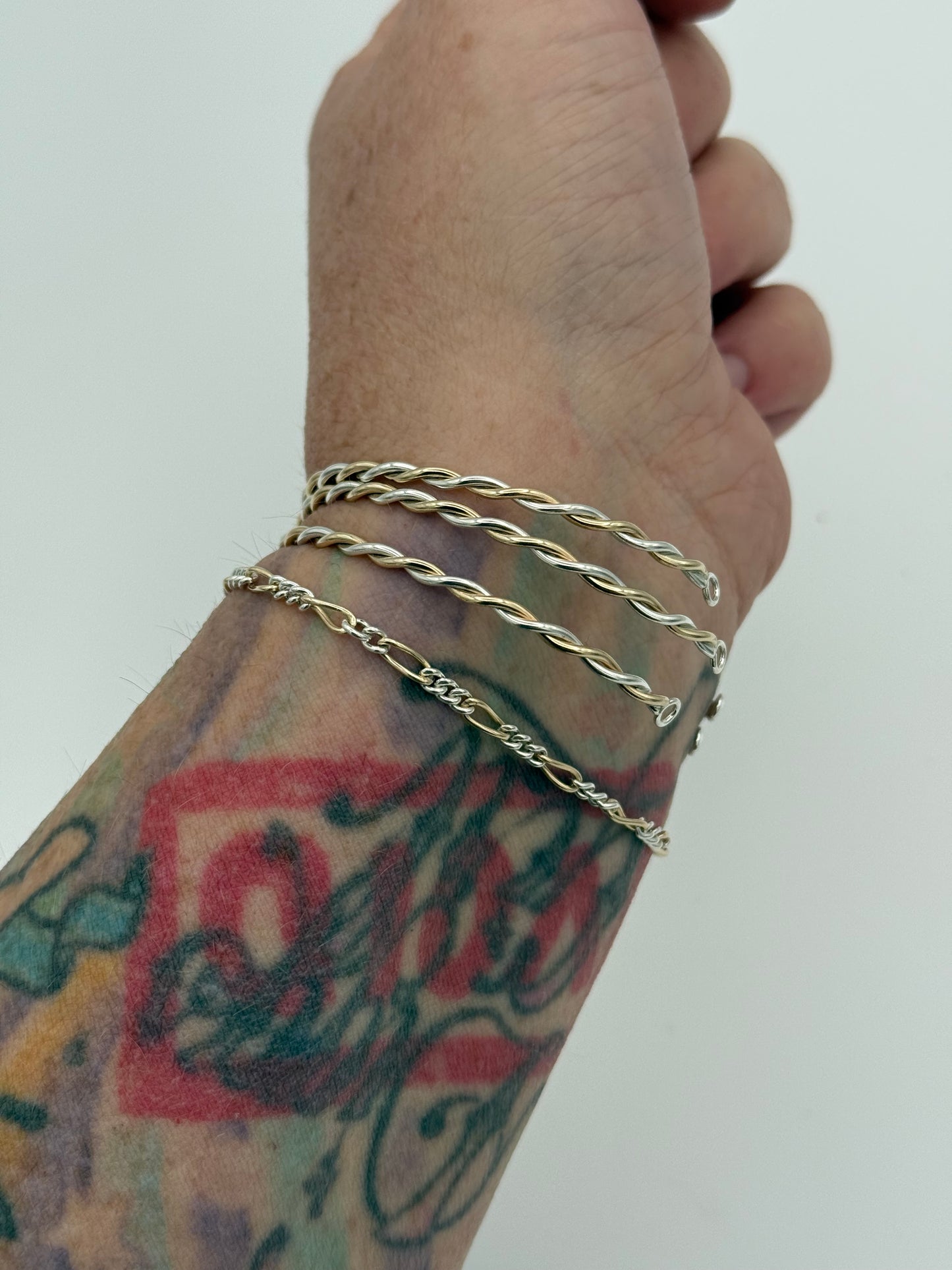 Mixed Metal Twisted Bangle