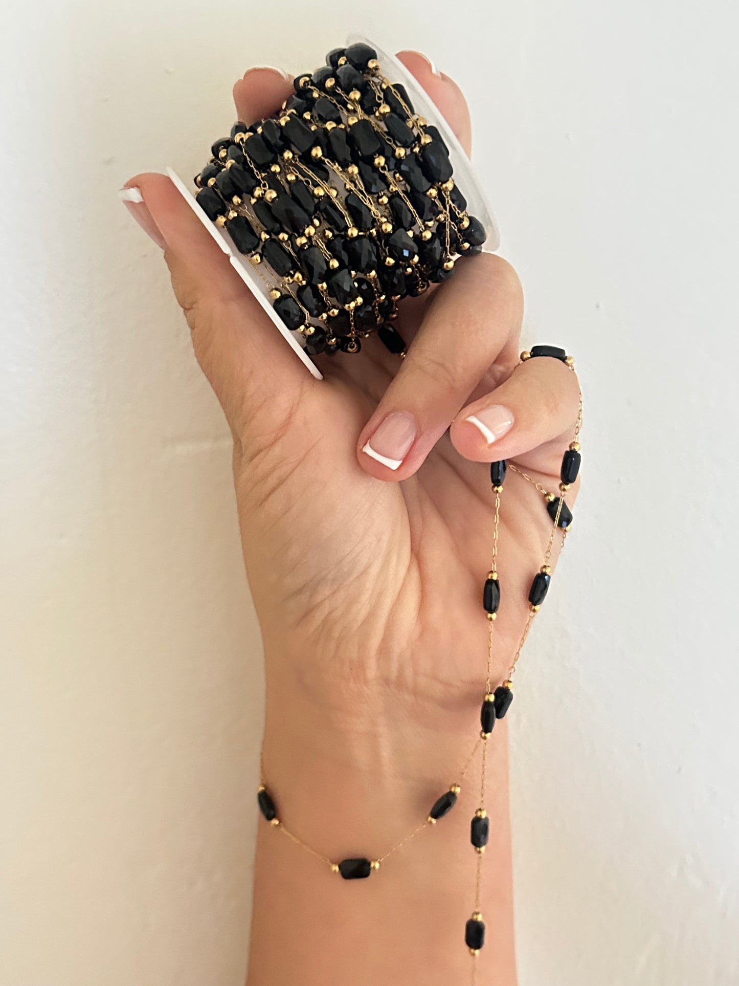 Stainless Steel PVD Coated Crystal Rectangle Chain