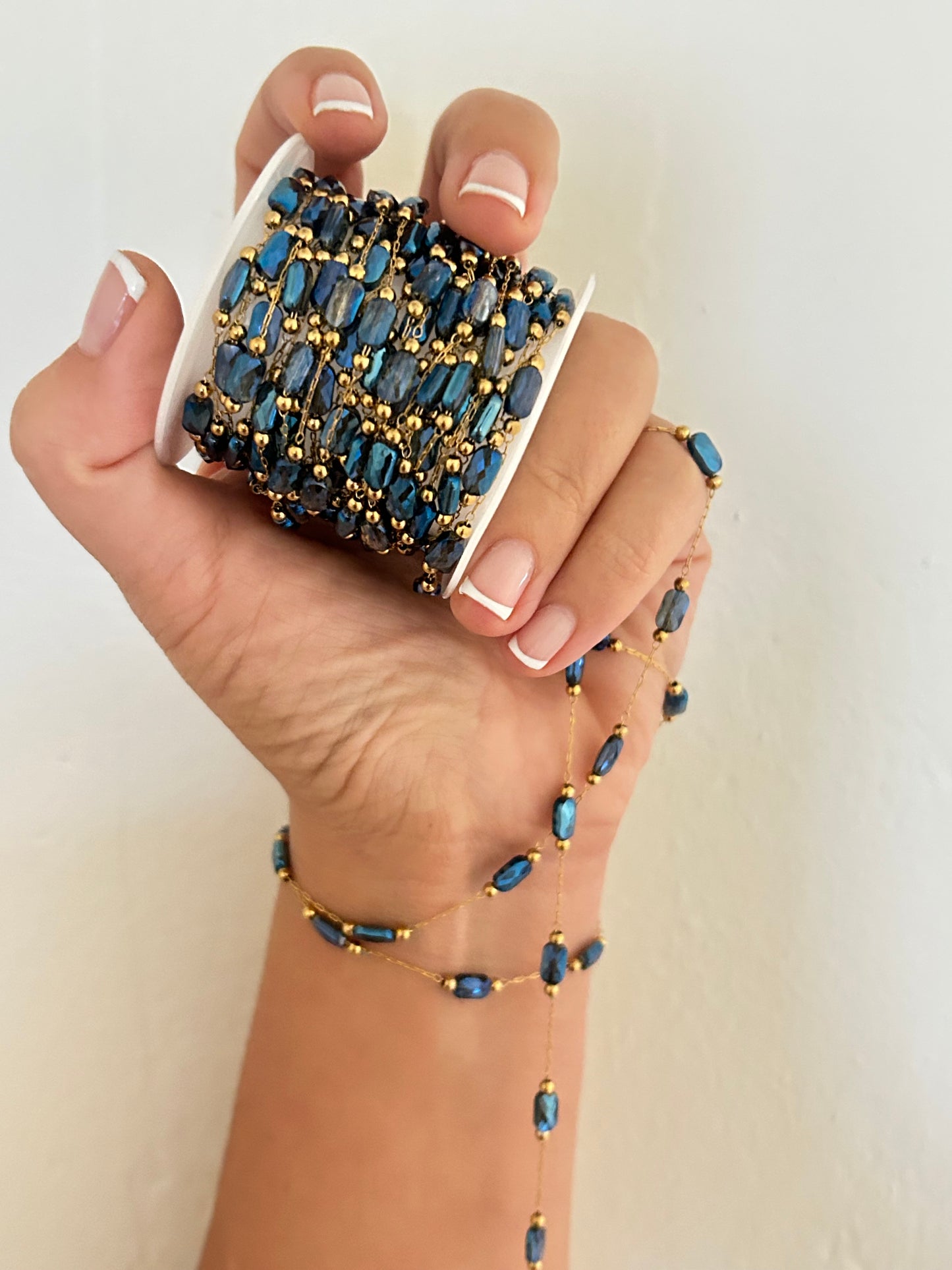 Stainless Steel PVD Coated Crystal Rectangle Chain