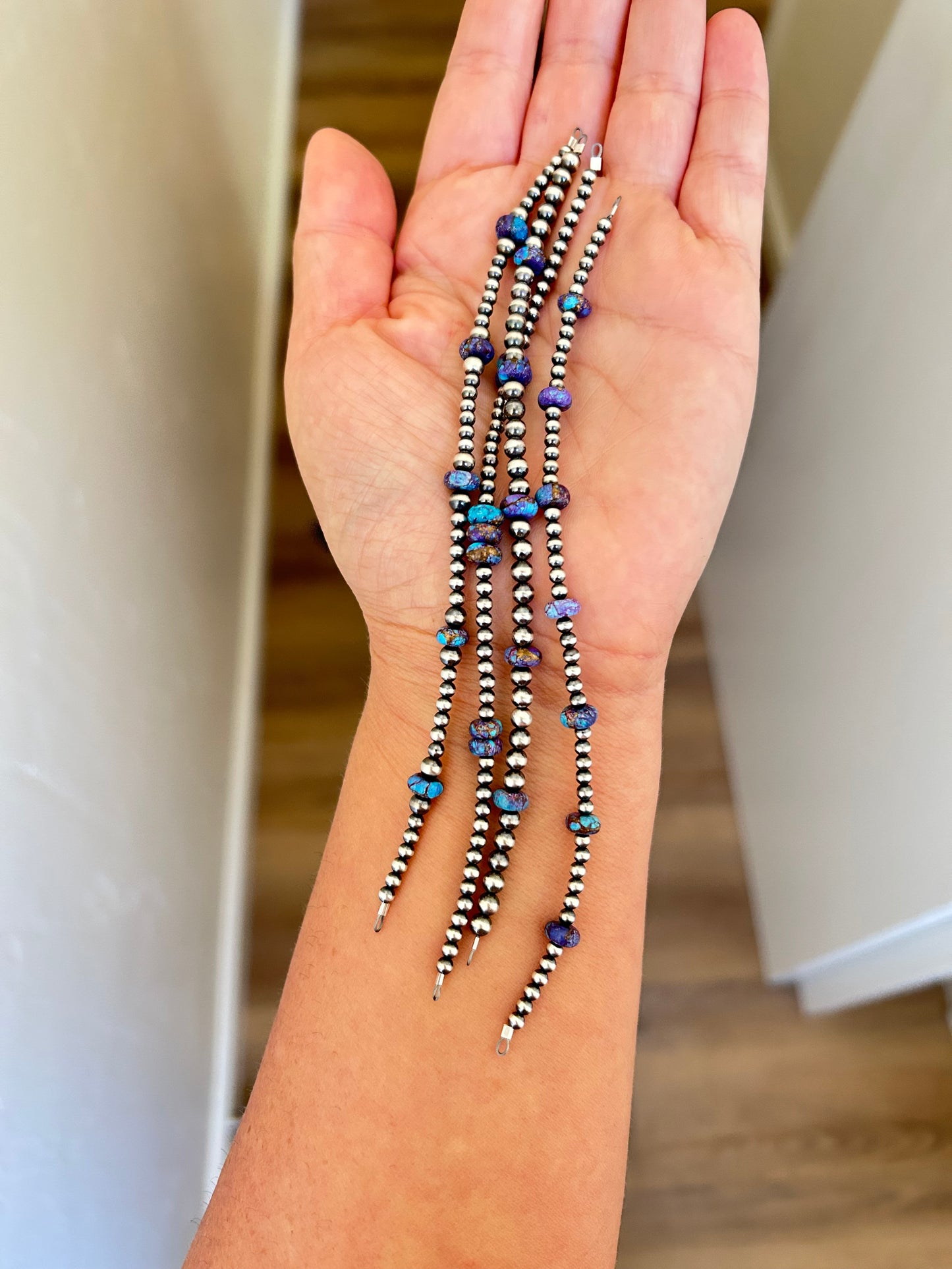 Navajo Pearls - Permanent Jewelry Strand W/ Mohave Purple