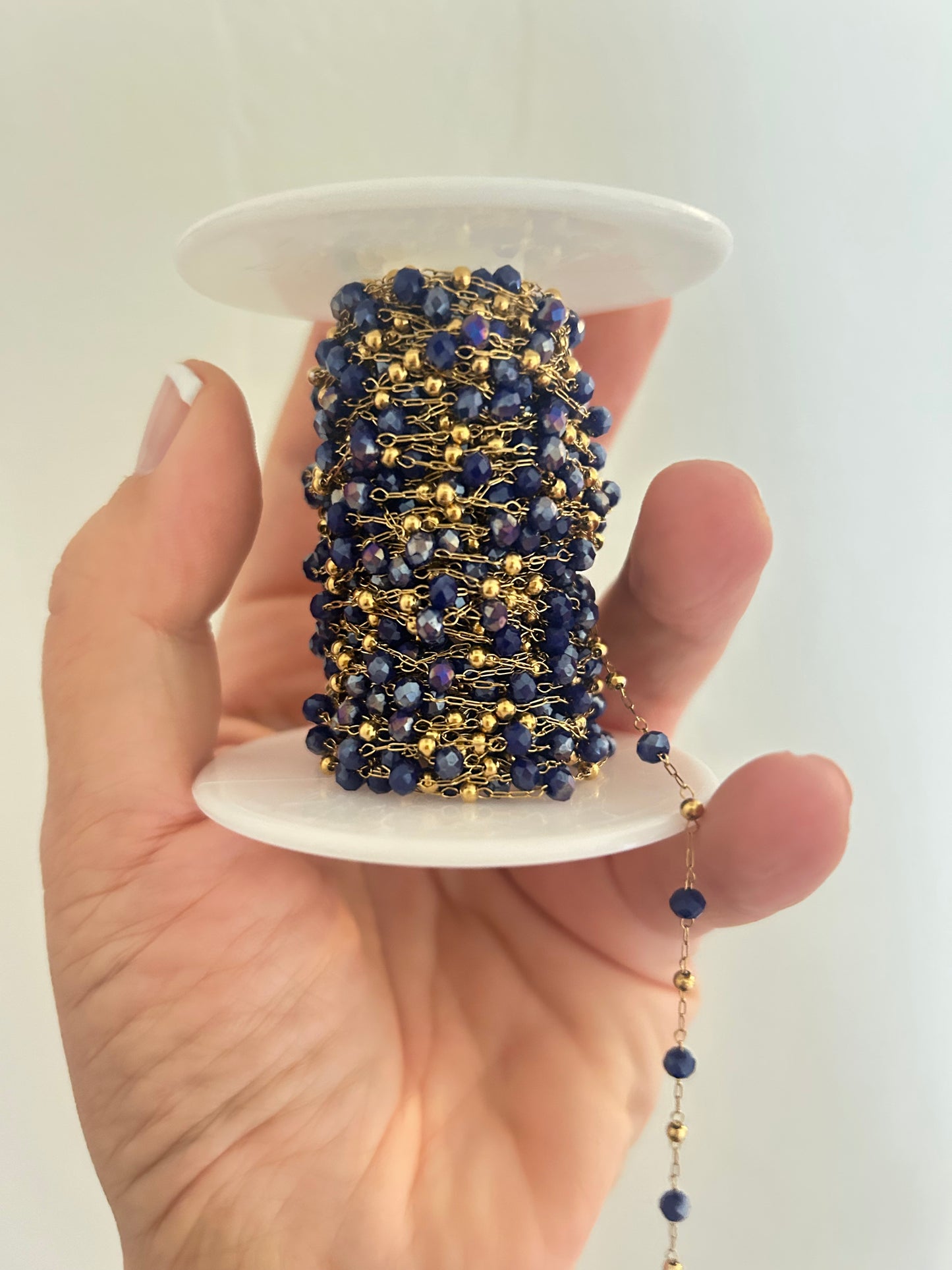 Stainless Steel PVD Coated Crystal Bead Chain