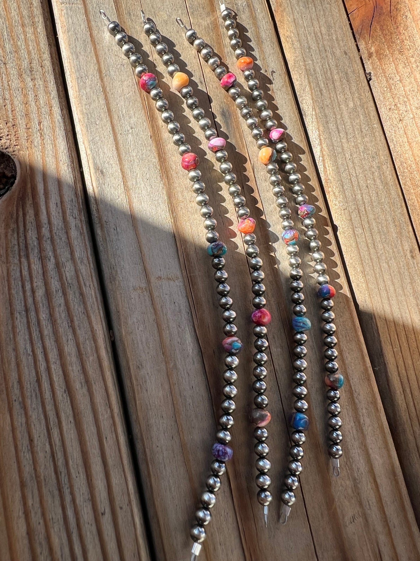 Limited Edition Orange Dahlia Navajo Pearl Permanent Strands