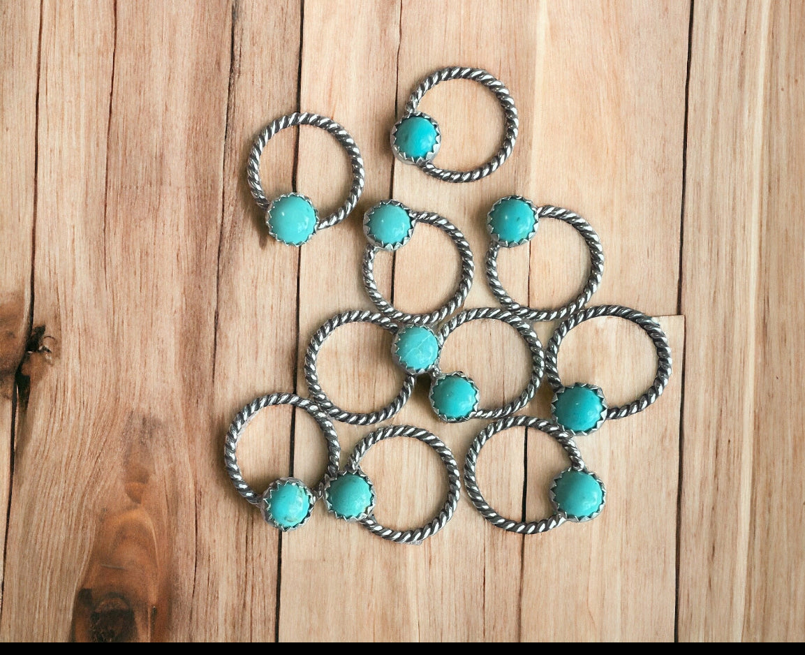 Rope Circle Connectors w/ 5mm Kingman Turquosie